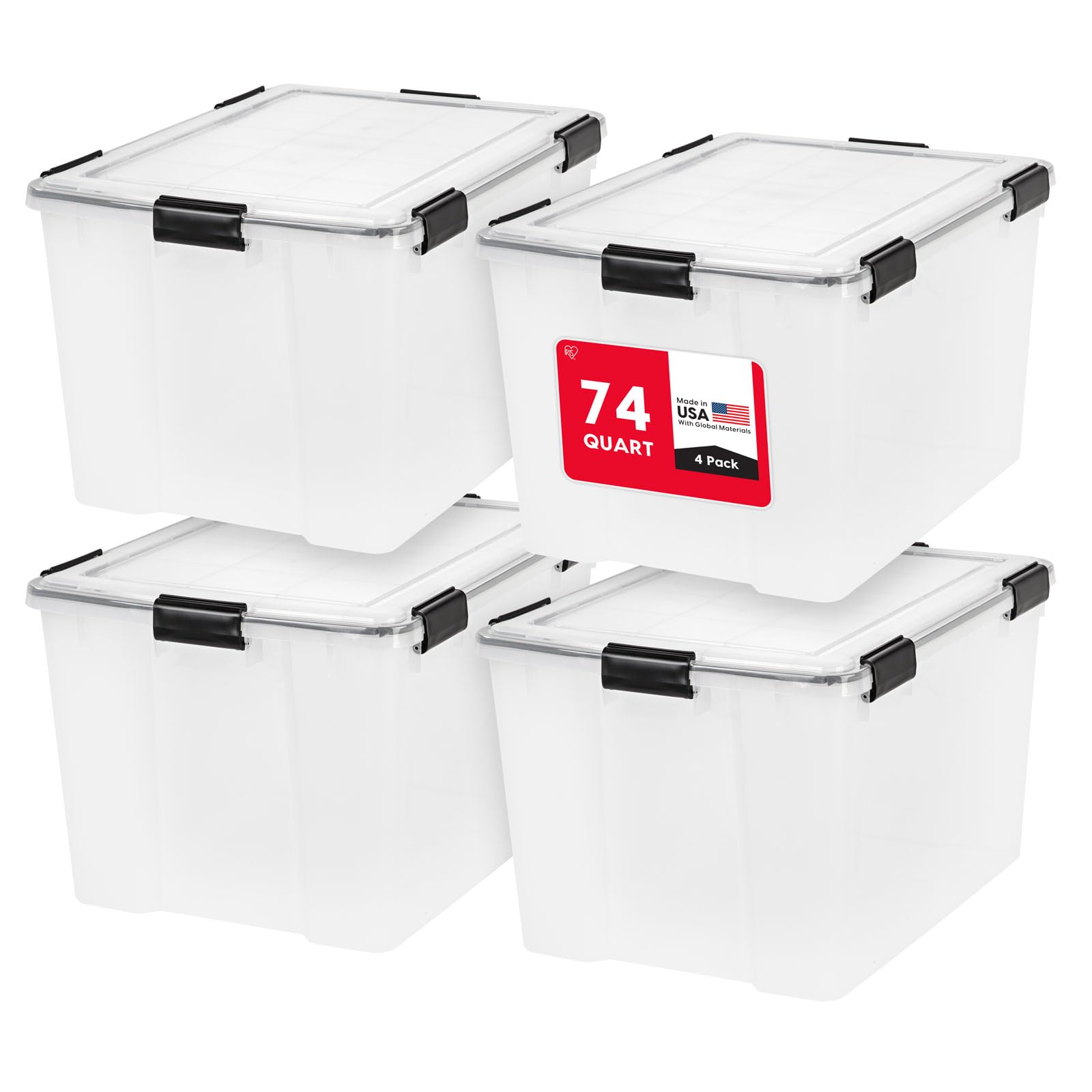 WeatherPro Storage Bins with Lids (4 Count)