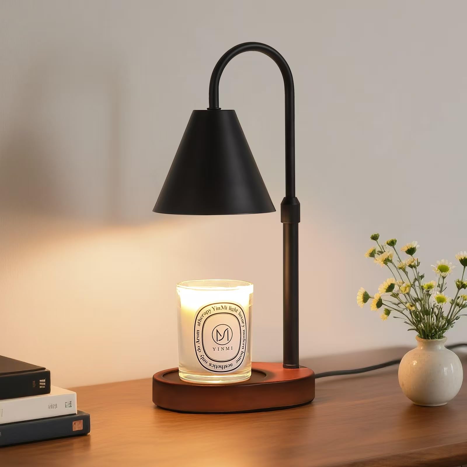Black Candle Warmer Lamp with Timer and Dimmer