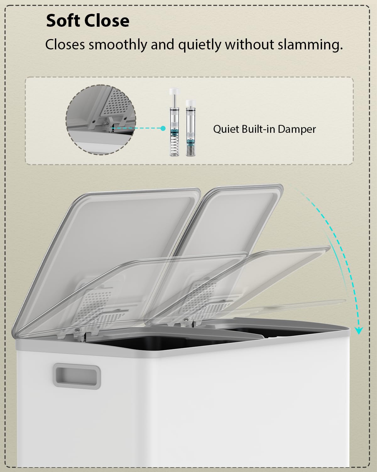 Dual Trash and Recycling Bins for Kitchen (2 Count)