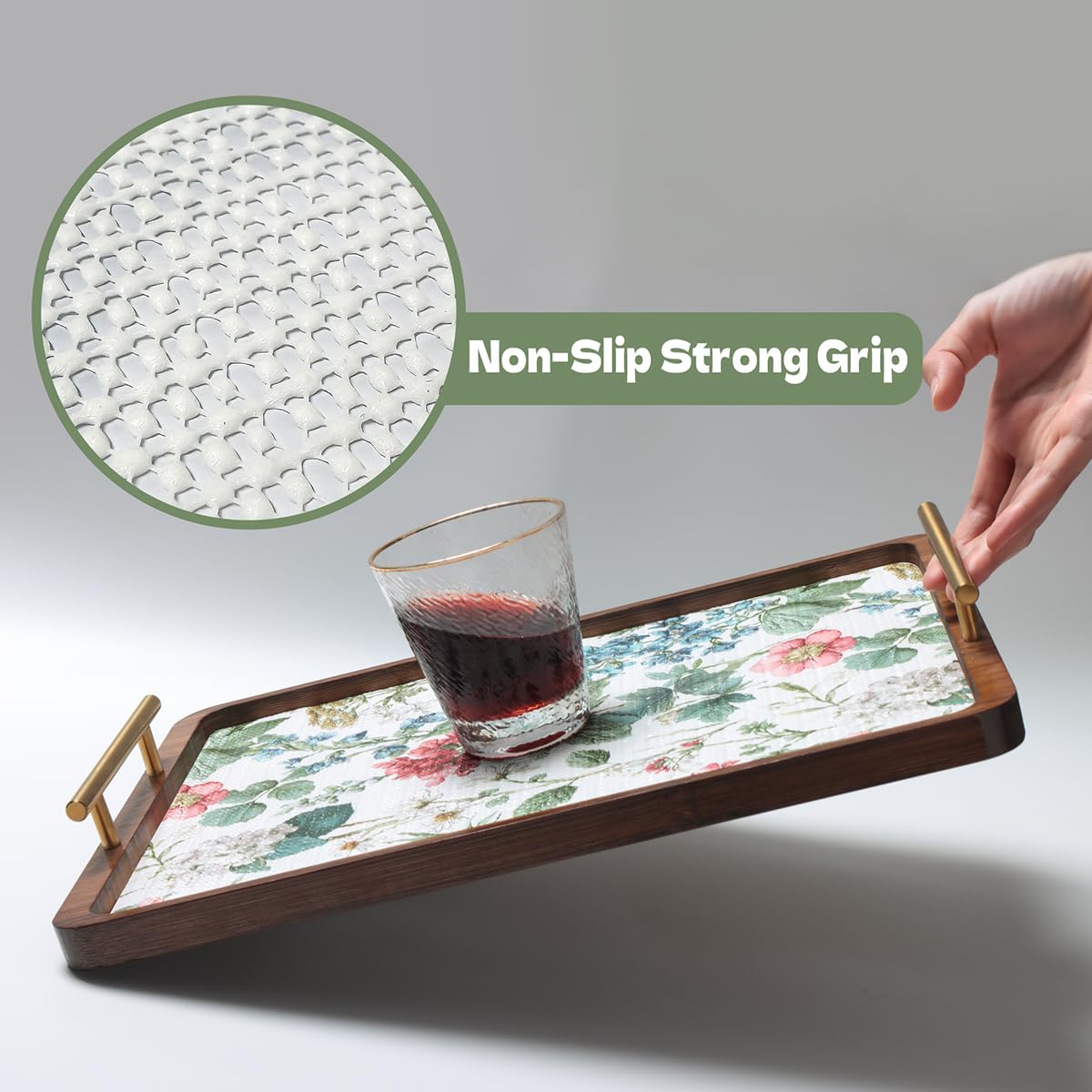 Shelf Liners for Cabinets Boho Floral Drawer Liner 12In x 10FT (1390.68 sq inches)