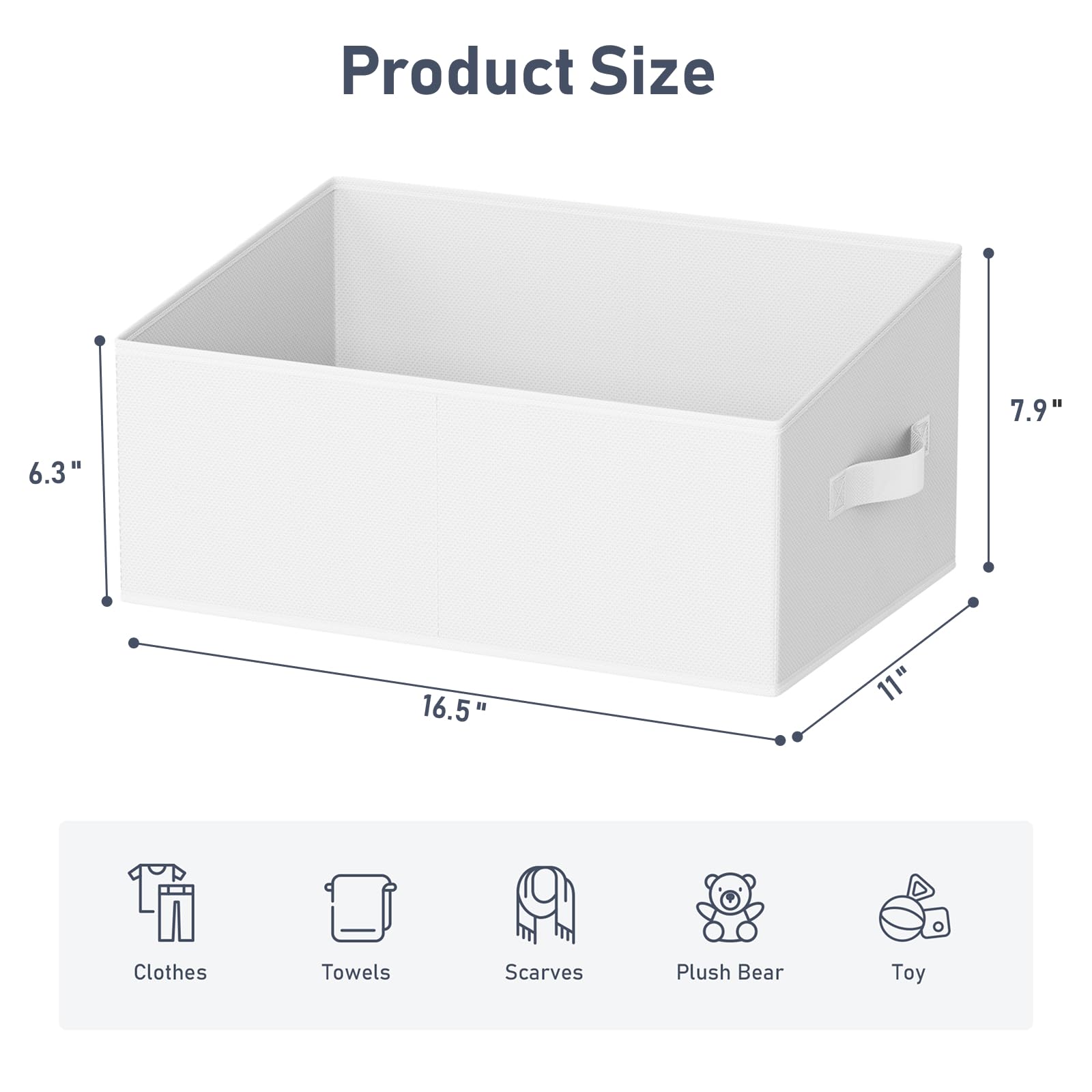 Closet Storage Bins 6 Pack (6 Count)