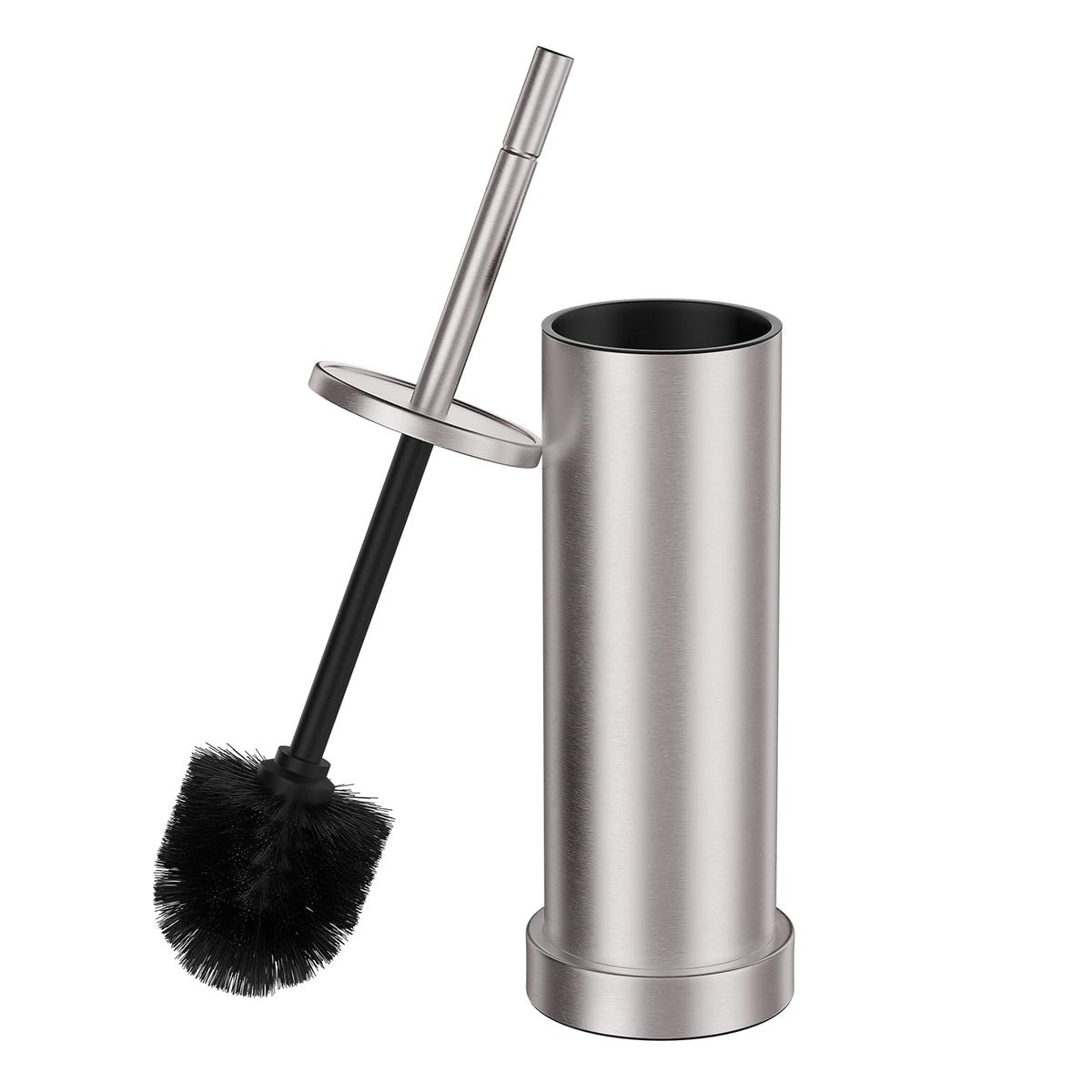 Brushed Nickel Toilet Brush and Holder Set