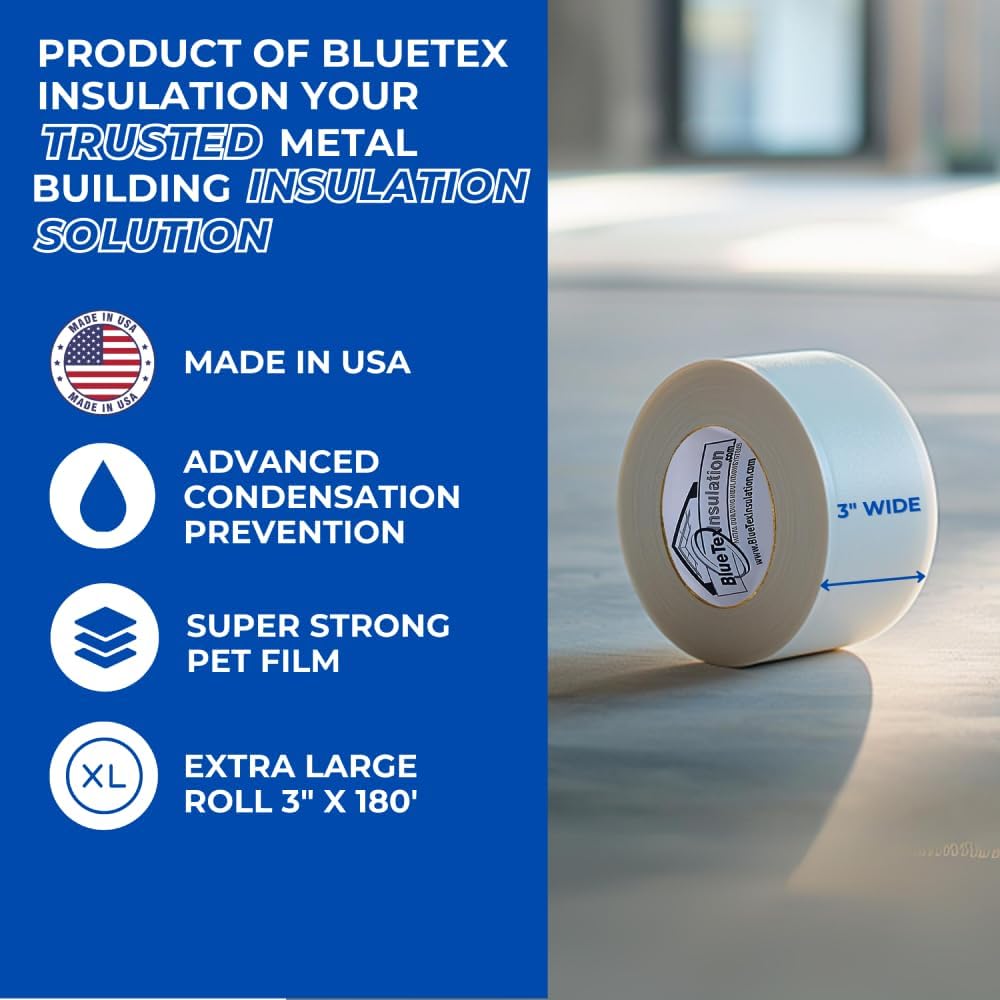 3 Wide x 180' Long White Vapor Barrier Seam Tape (16 Count)