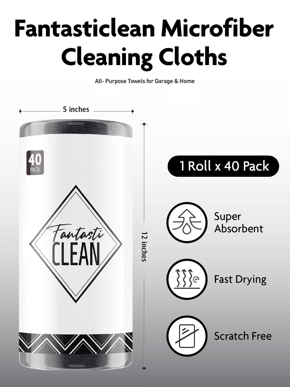 Microfiber Cleaning Cloth Roll (40 Count) - ModHome Supplies