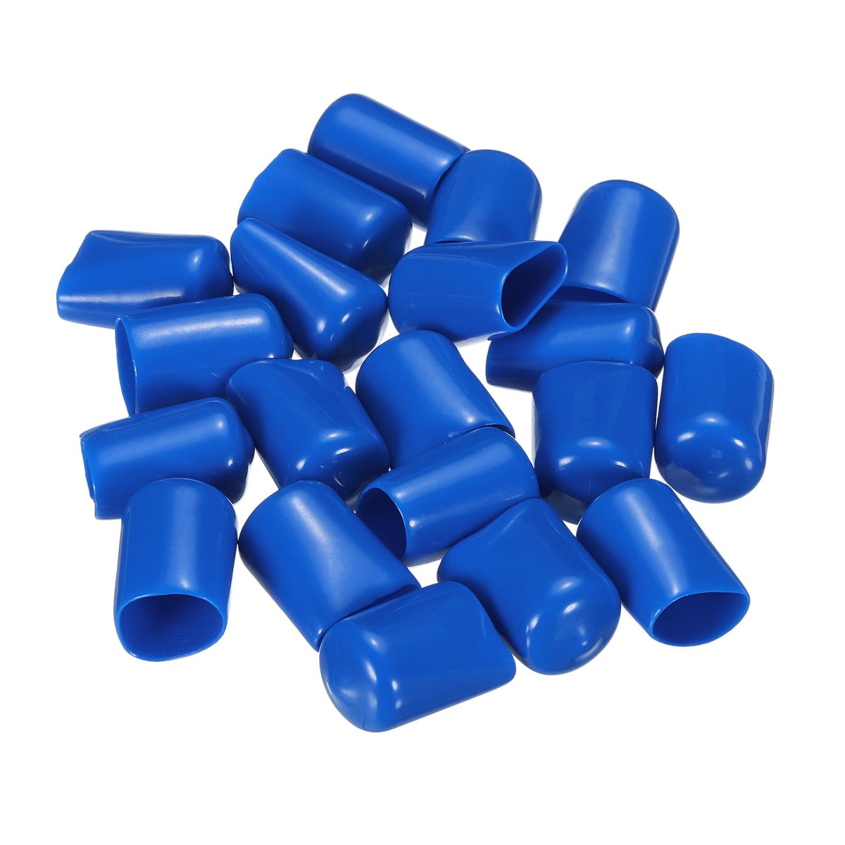 20pcs Rubber End Caps 14mm ID Vinyl PVC Round Tube Bolt Cap Cover Screw Thread Protectors Blue