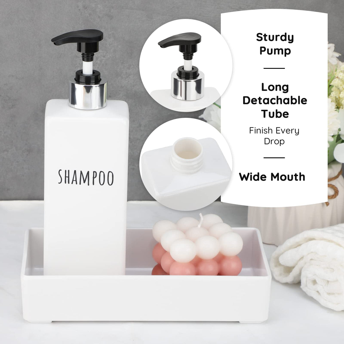 Square Soap Dispenser Refillable (3 Count)