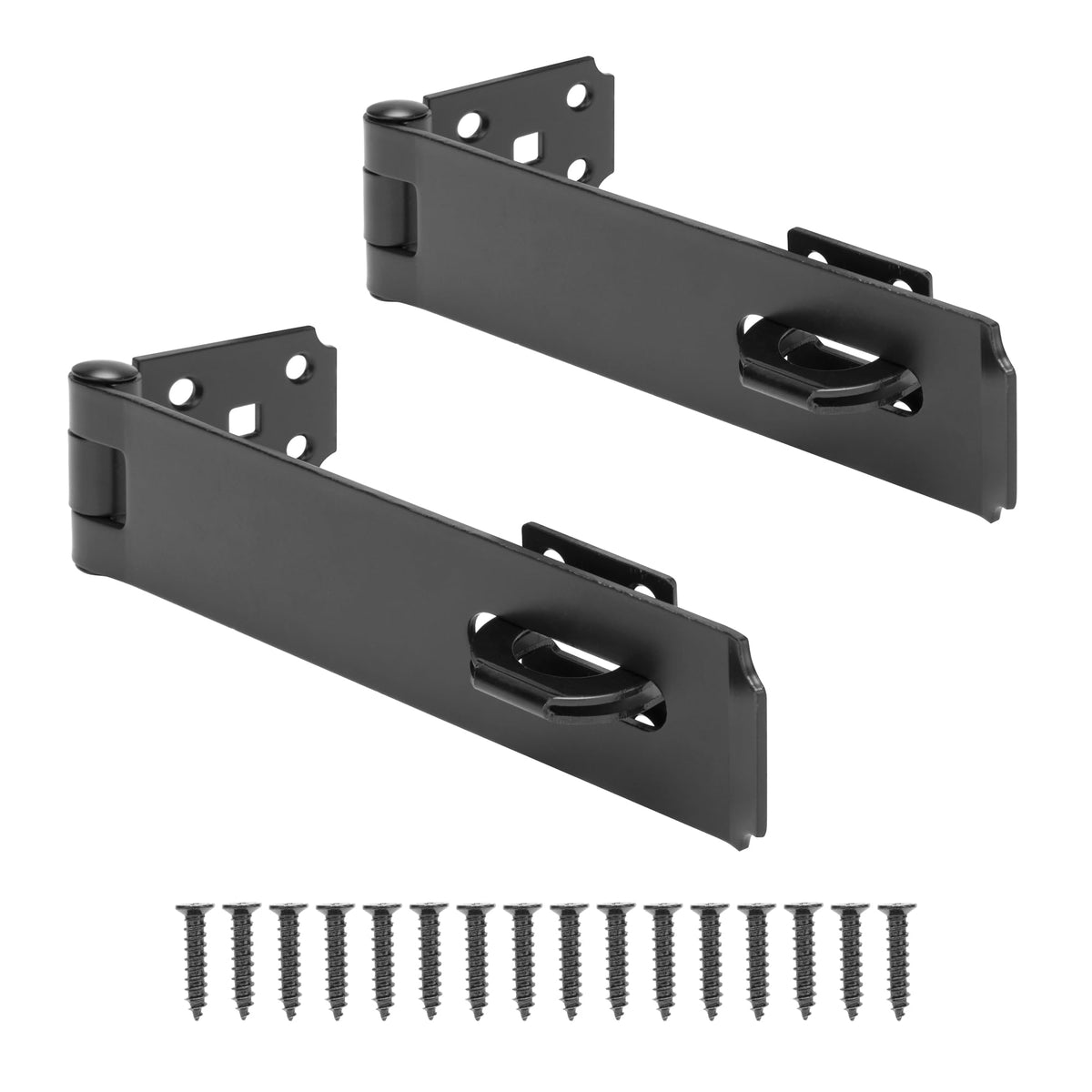 7-1/2" Door Padlock Safety Hasp Latch Heavy Duty 2 Pcs, Door Hasp Clasp Lock Gate Shed Hasp Latch Lock for Door Window Fence Gate Barn, 304 Stainless Steel, Thickness 1/8", Black