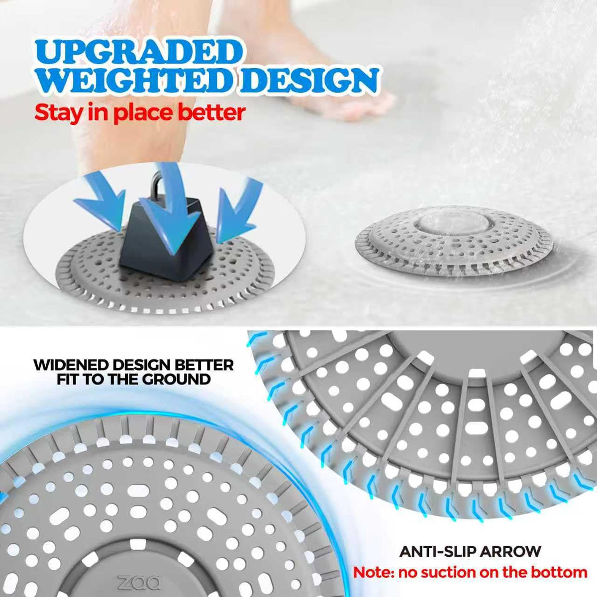 Shower Drain Hair Catcher Silicone Flat Floor Strainer Protector