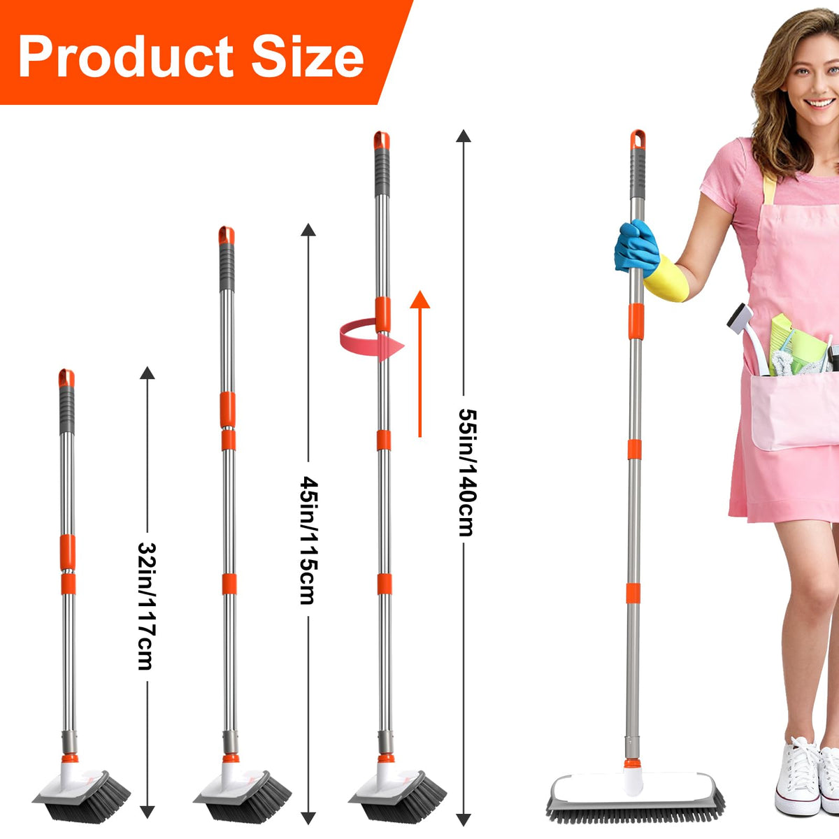 Floor Scrub Brush with Long Handle