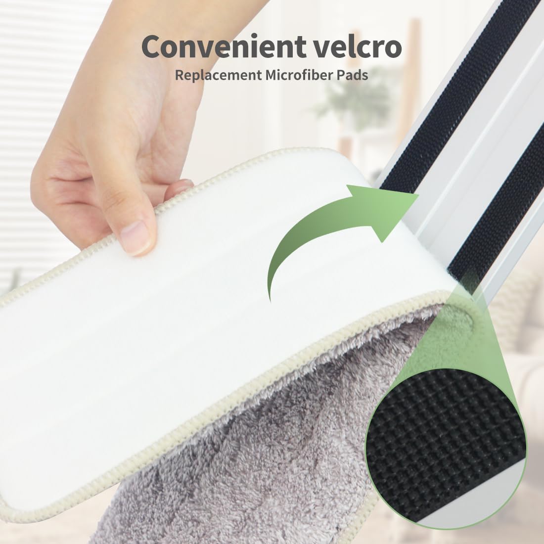 18" Commercial Flat Microfiber Floor Mop Cleaning System with 4 Washable Pads Cleaner for Laminate Tile