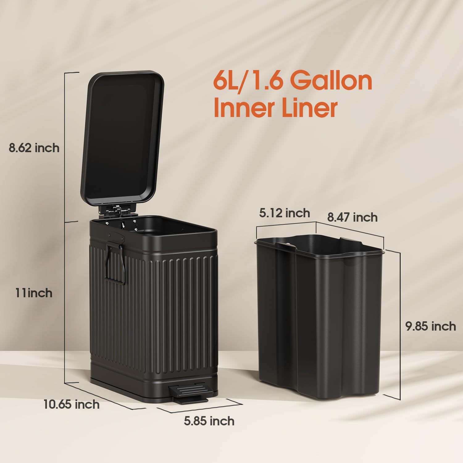 Small Trash Can with Lid Soft Close