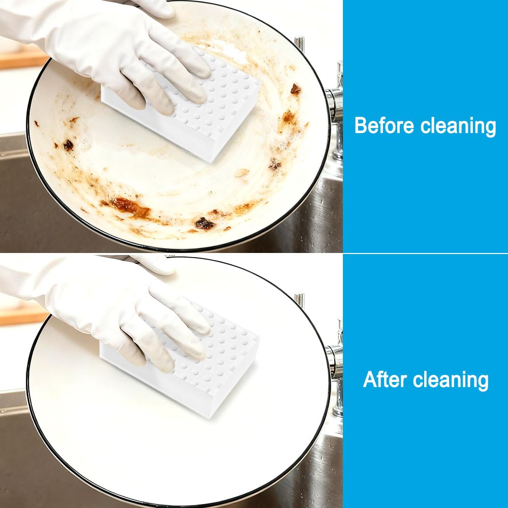 10 Pack Magic Sponge Eraser 3X Thick and Long Lasting Melamine Cleaning Sponges in Bulk (10 Count)