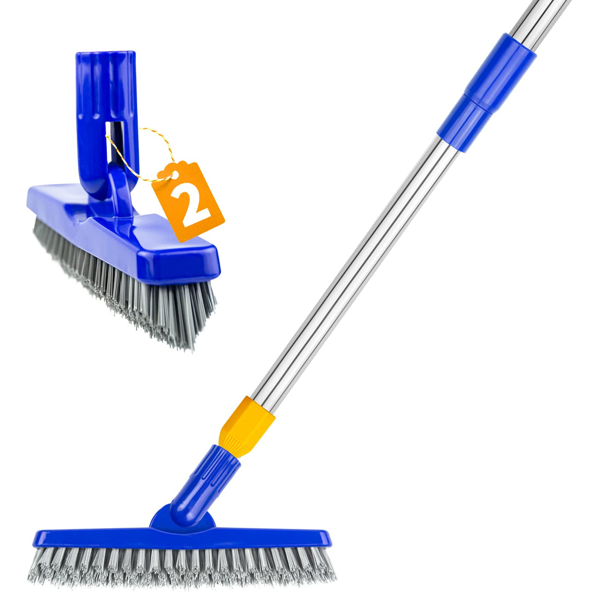 2 Pack Grout Brush with Long Handle