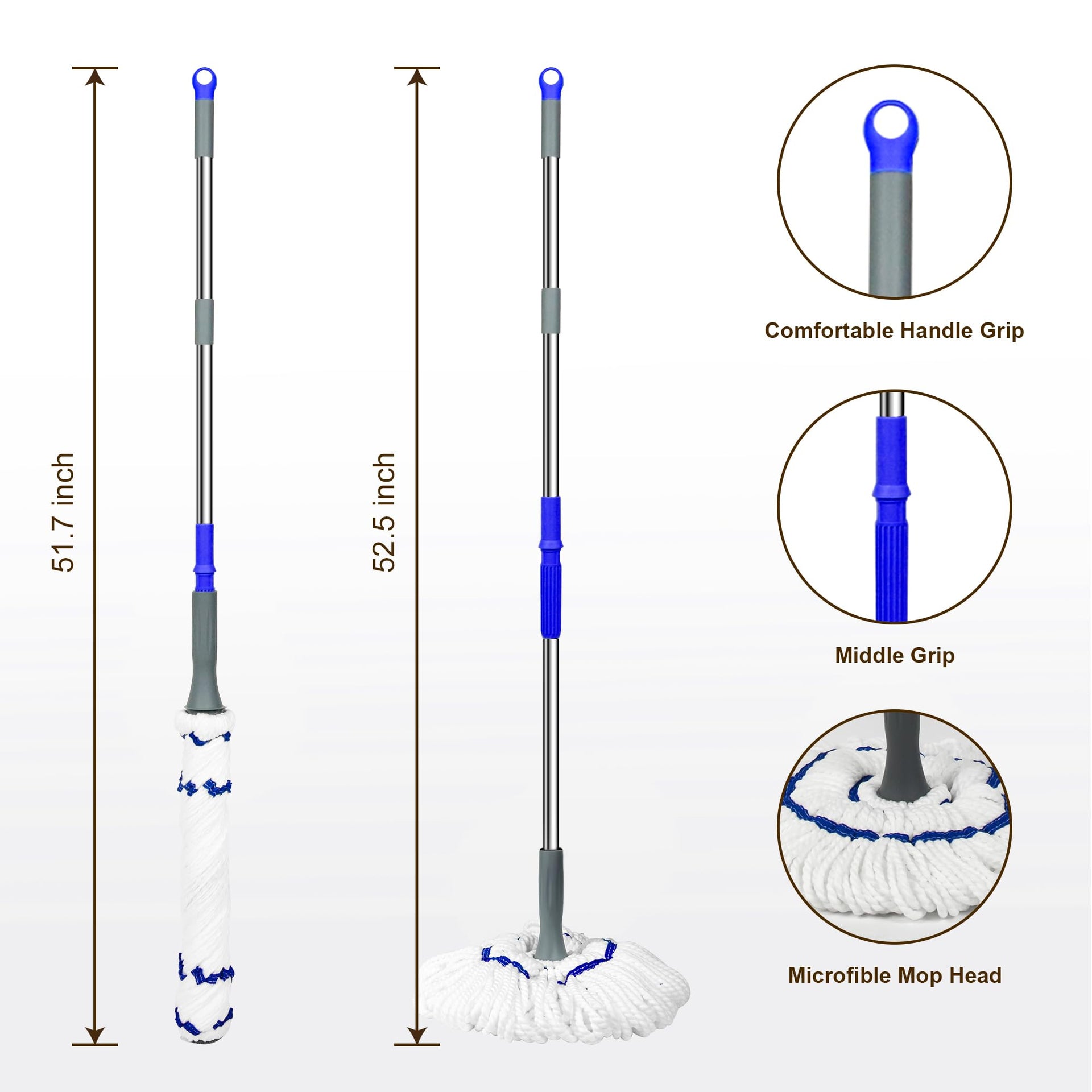 Self Wringing Mop Easy Squeeze Cleaning Twist Mop