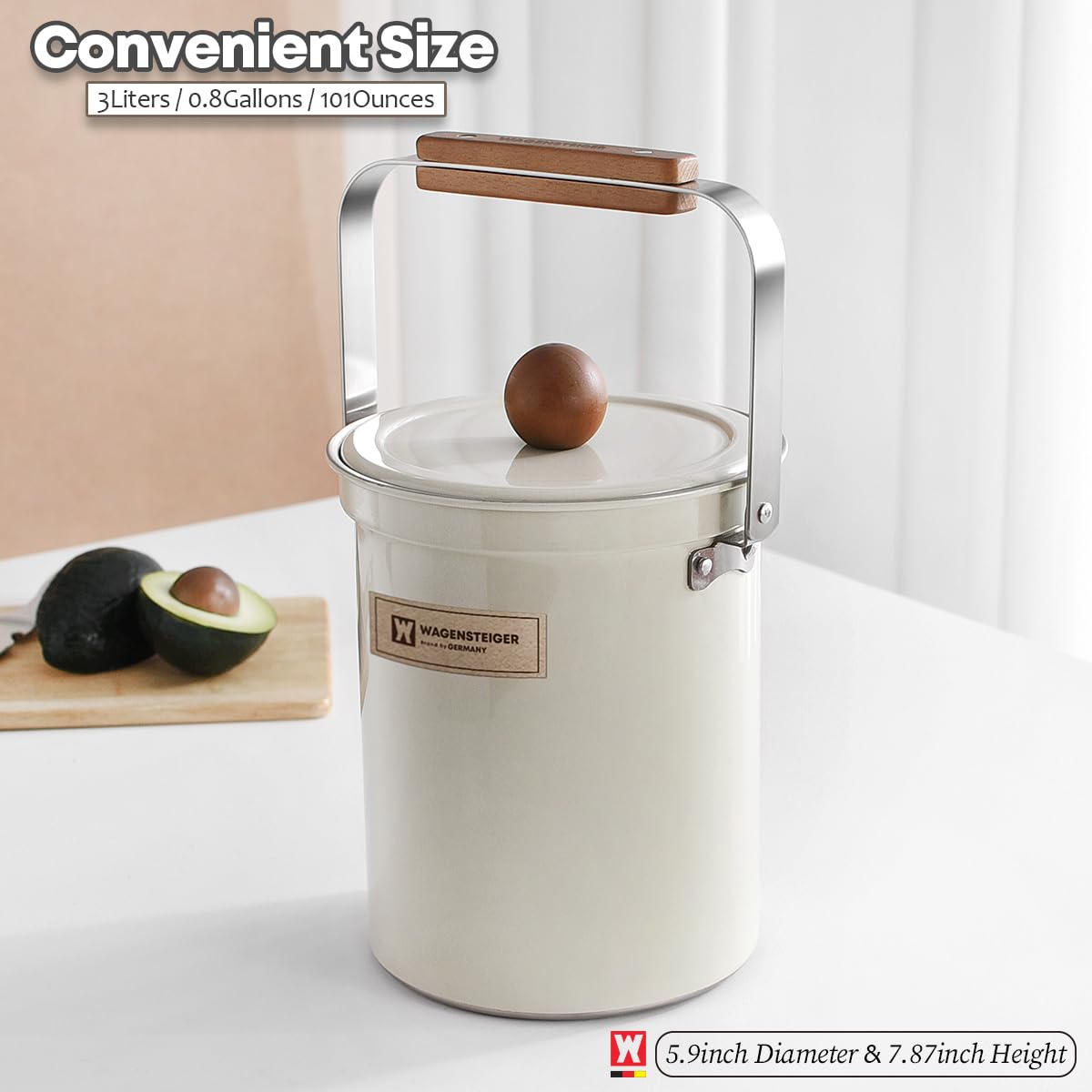 Kitchen Countertop Compost Bin 101ounces