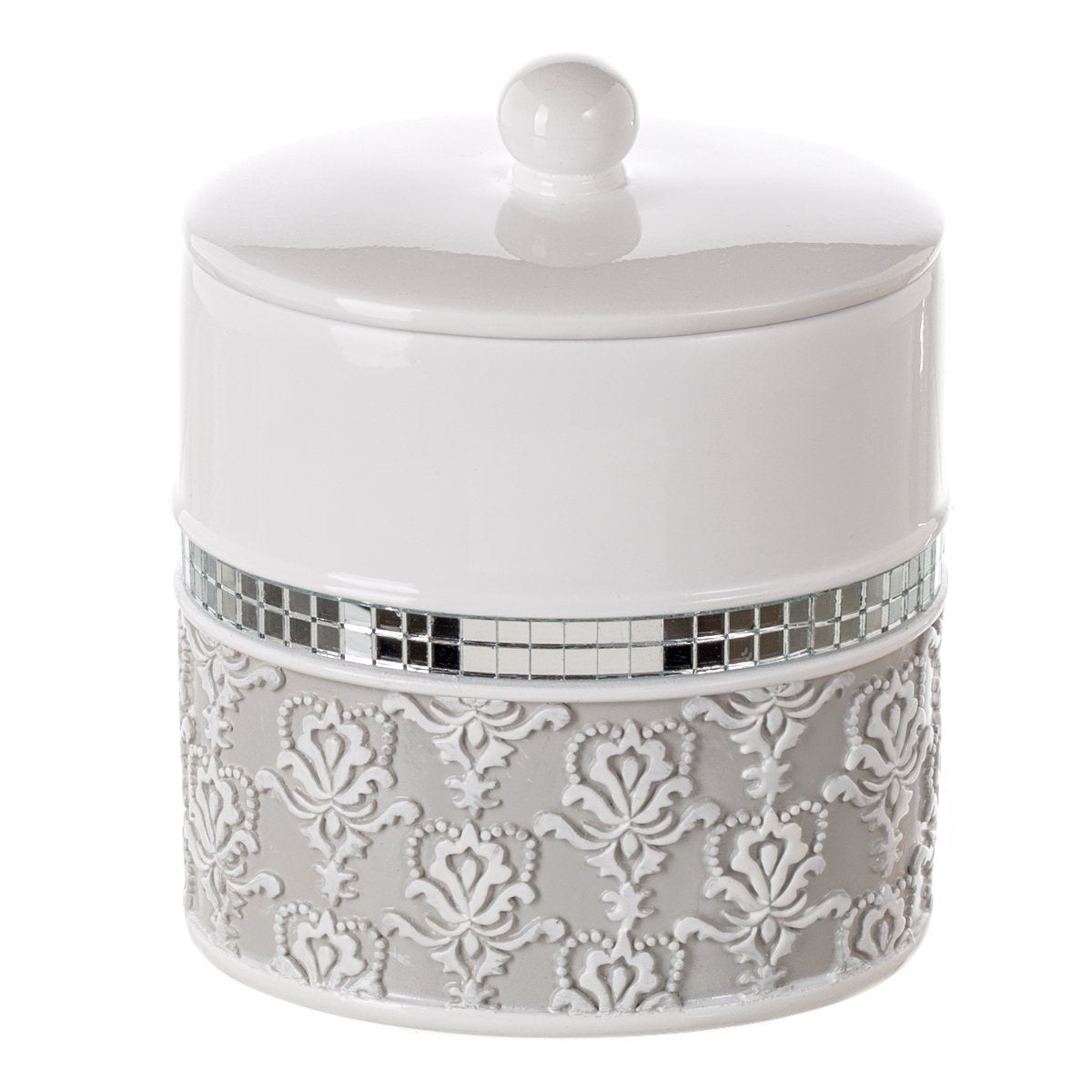 Mirror Damask Gray & White Cotton Swab