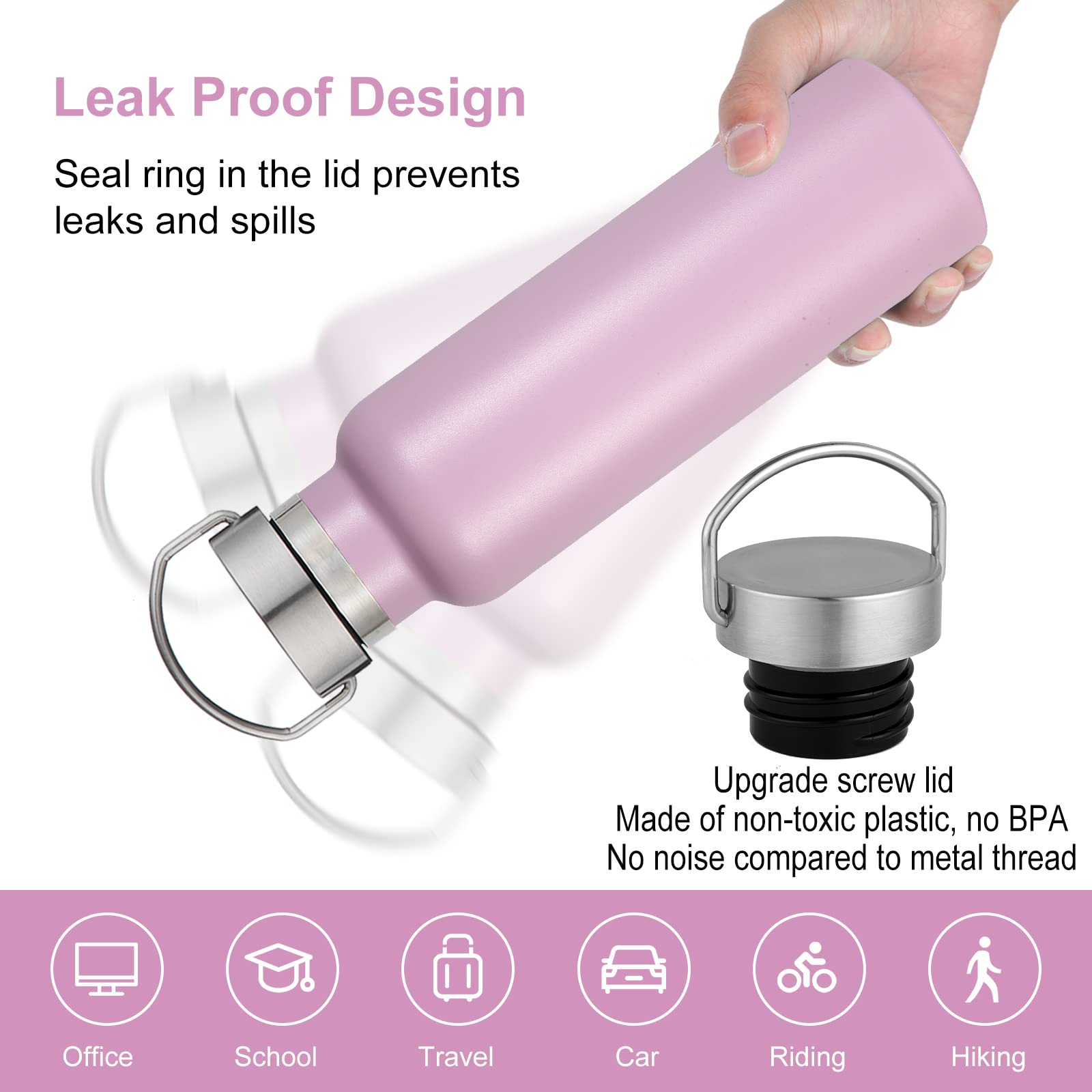 20 oz Insulated Water Bottles Bulk 4 Pack (4 Count)