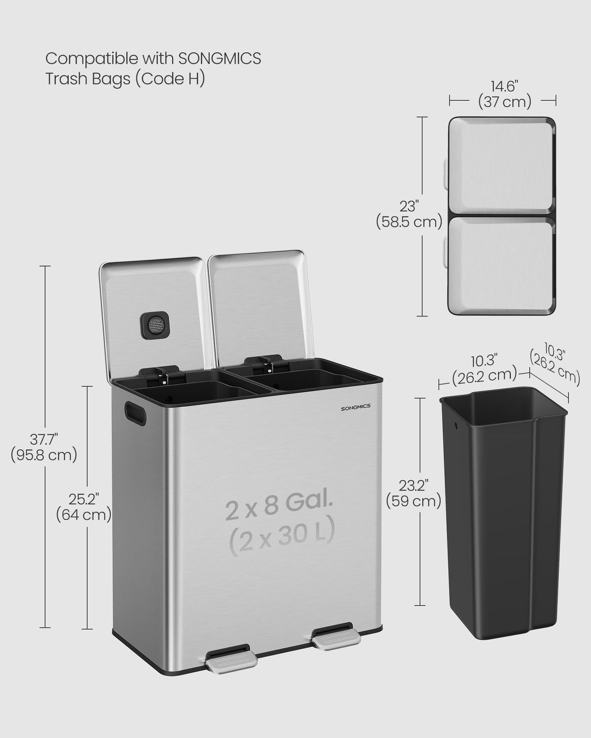 Trash Can 2 x 8 Gallon