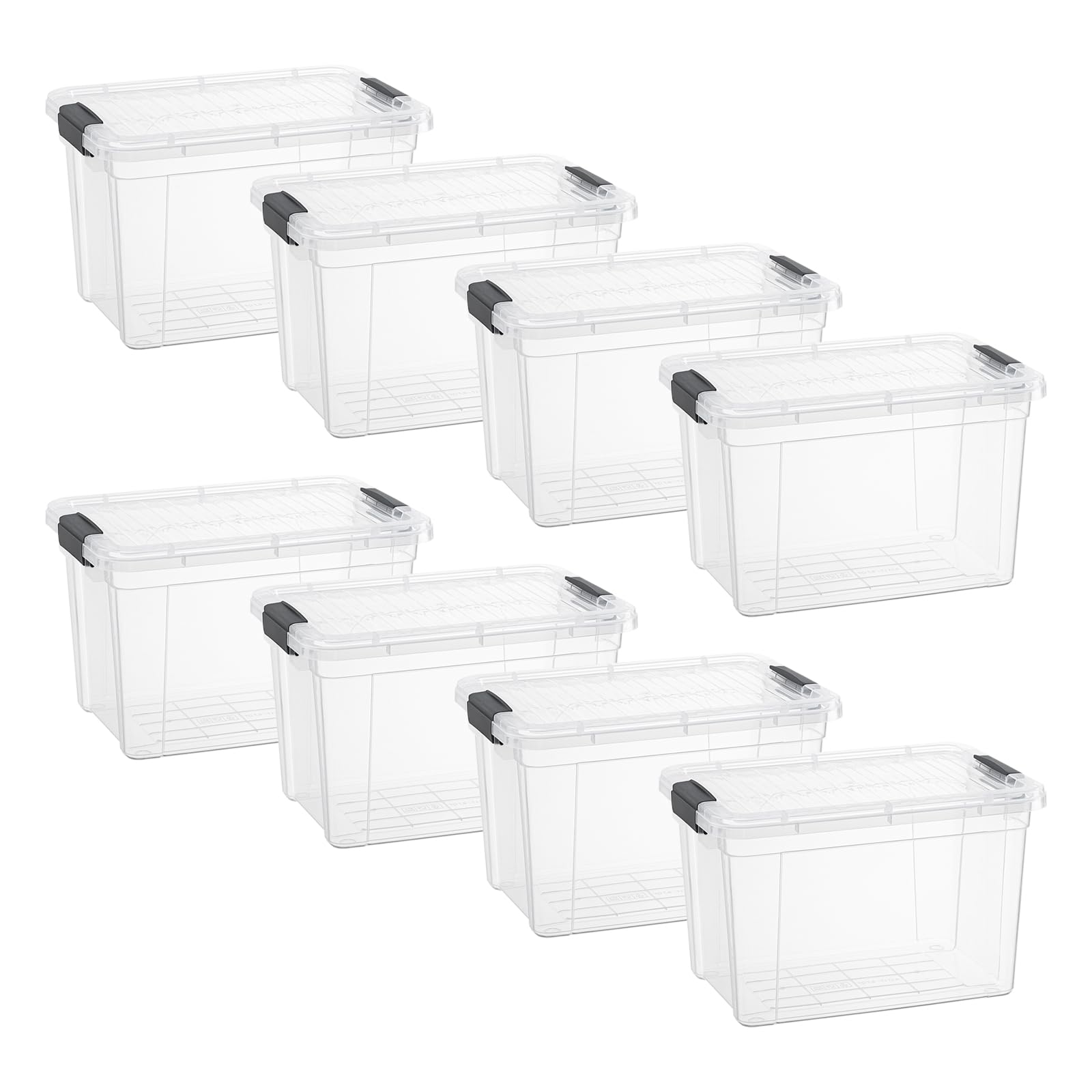 Clear Storage Boxes with Lids (8 Count)
