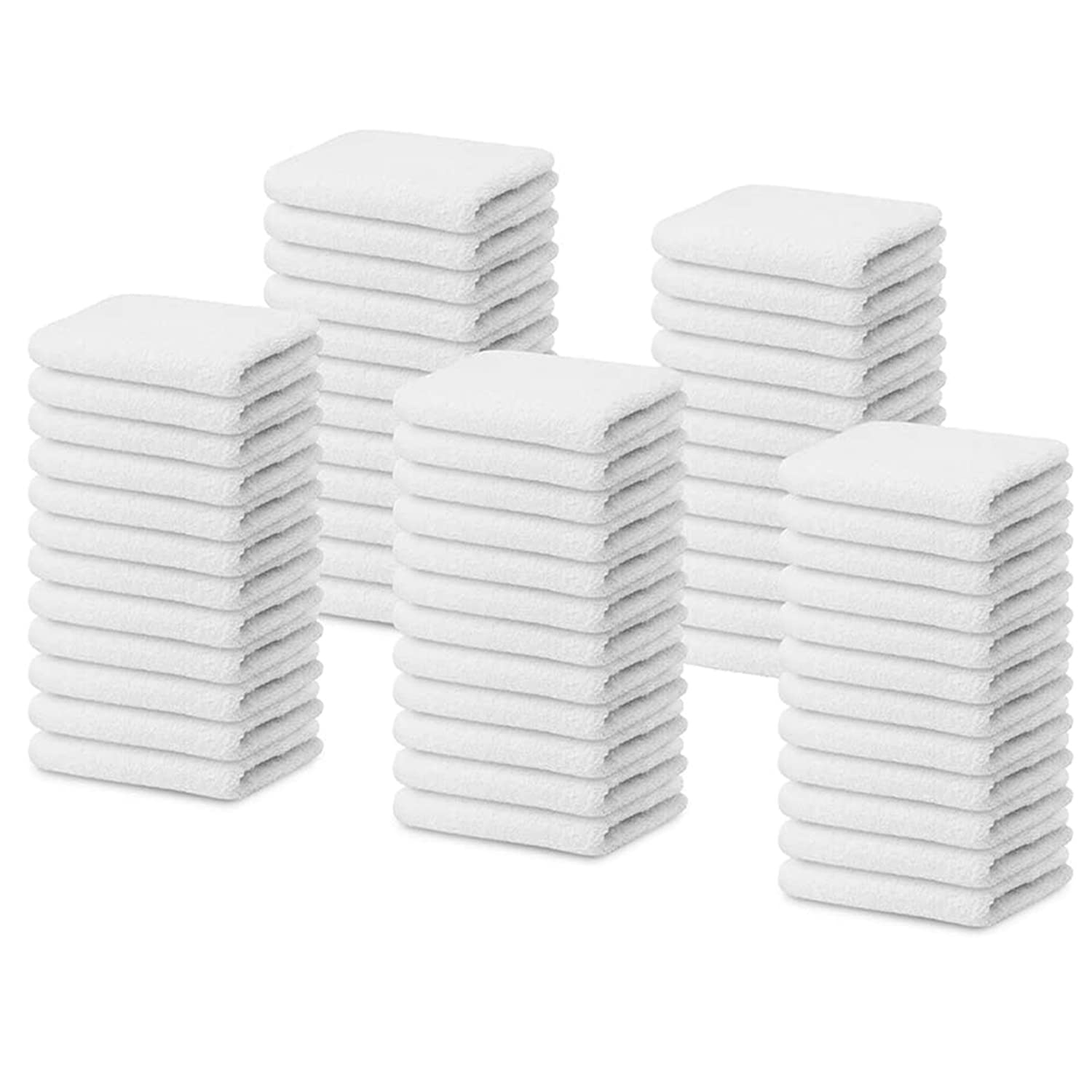 100% Cotton Terry Towel Cleaning Rags White 14'x17' (60 Count)
