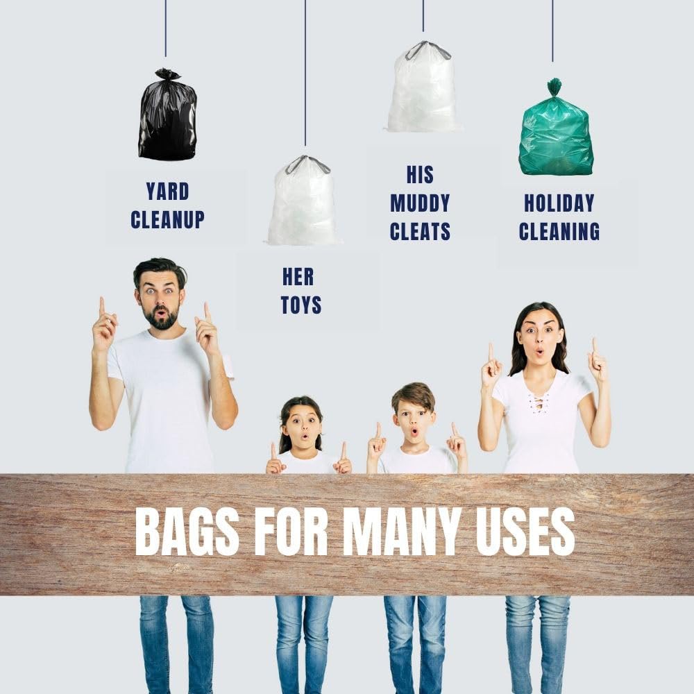 40 45 Gallon Trash Bags │ 1.2 Mil │ Green Garbage Can Liners │ 40” x 46” (100 Count)