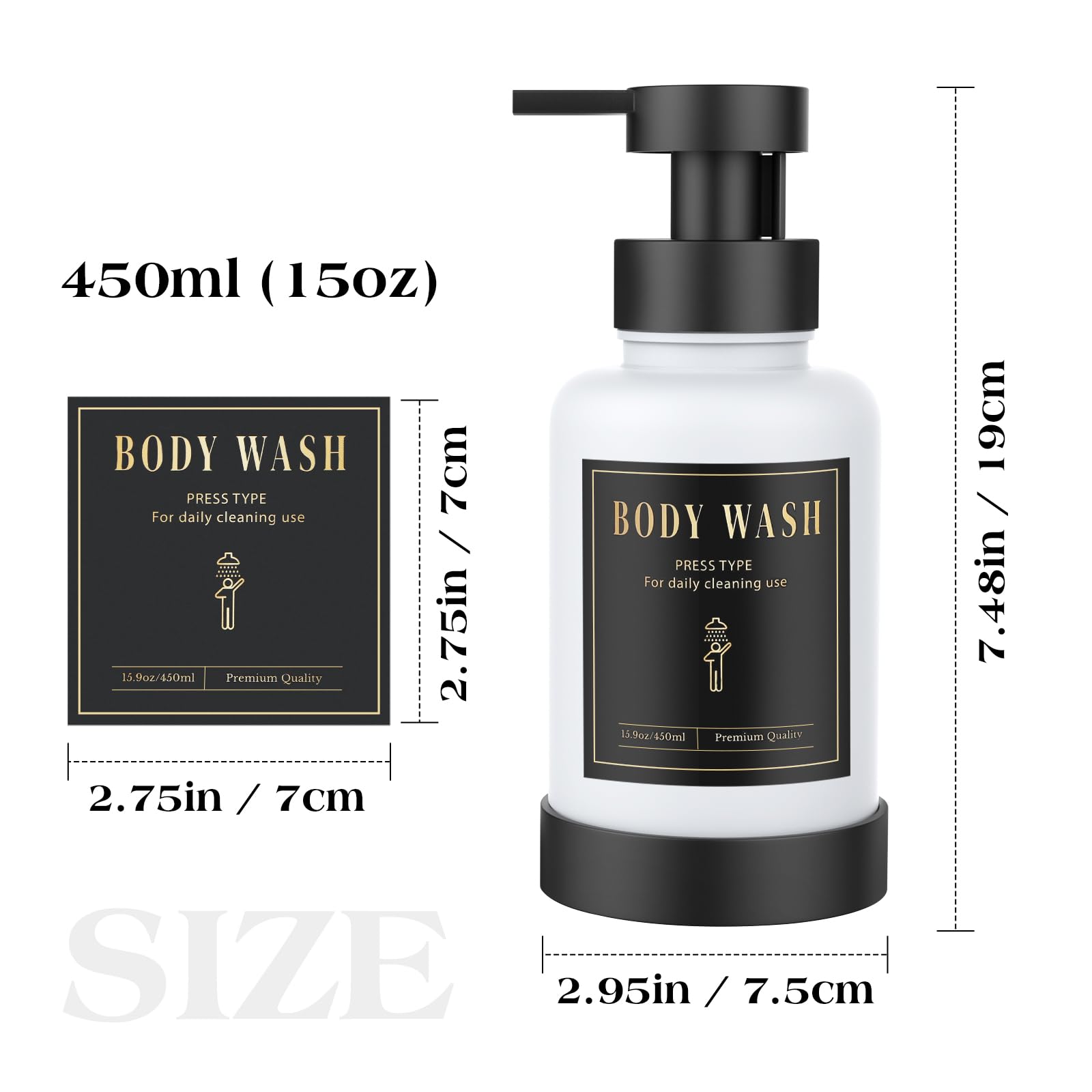 Foaming Soap Dispenser 15oz Hand Soap Bottle (2 Count)