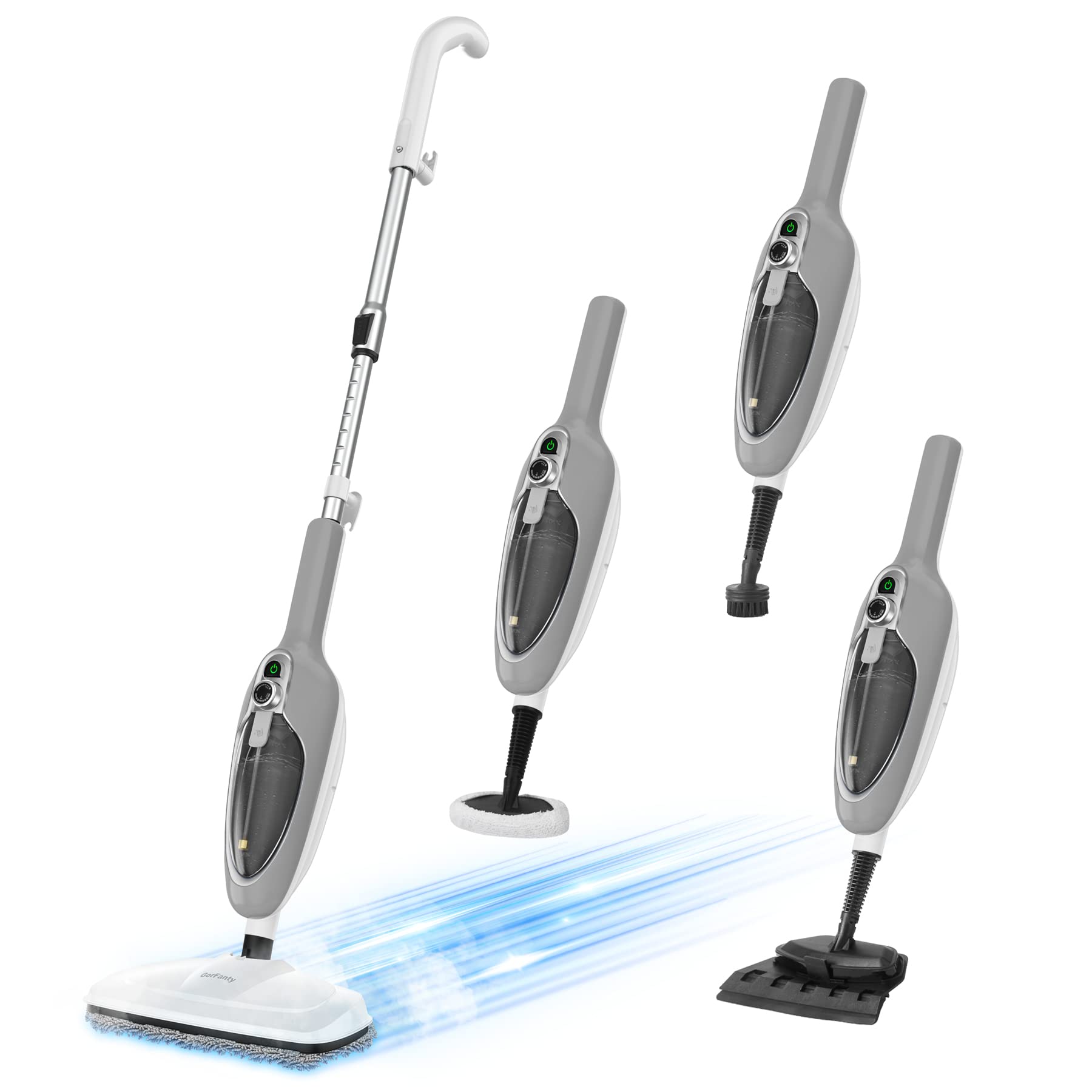 Steam Mop - 10-in-1 MultiPurpose Handheld Steam Cleaner Detachable Floor Steamer for Hardwood/Tile/Laminate Floors Carpet with 11 Accessories for Whole Home Use