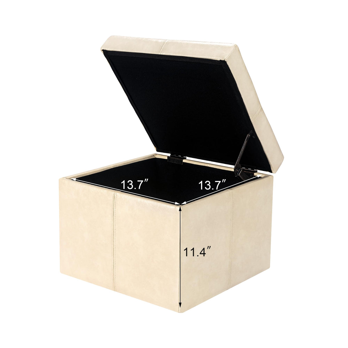 Modern Faux Leather Cube Storage Ottoman Bench
