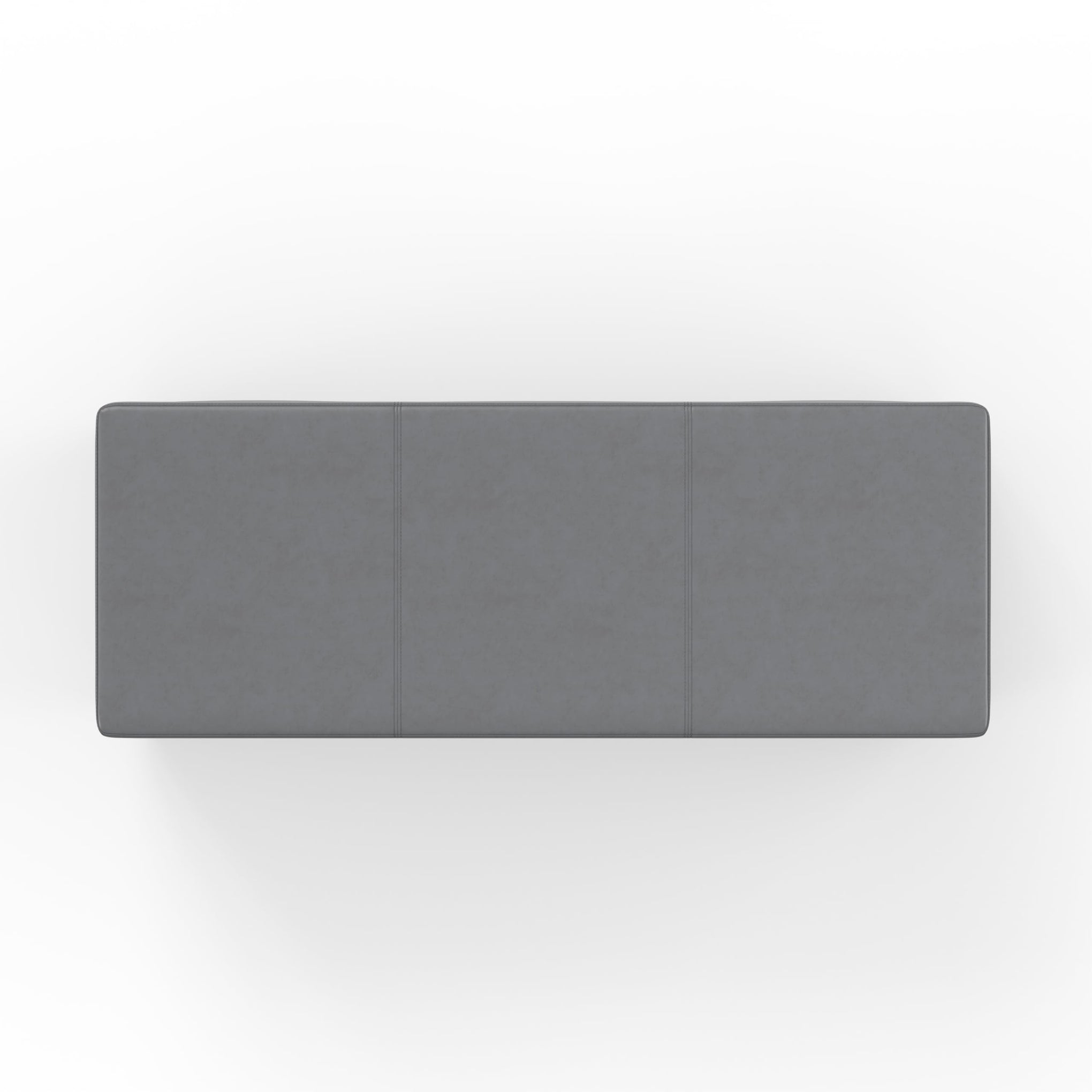 Avalon 48" Wide Vegan Leather Storage Ottoman in Stone Grey