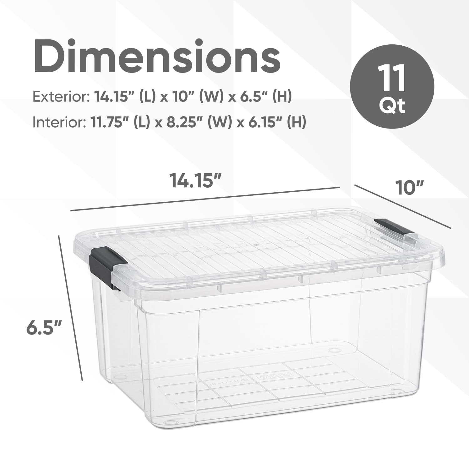 Small Clear Storage Boxes with Lids (2 Count)