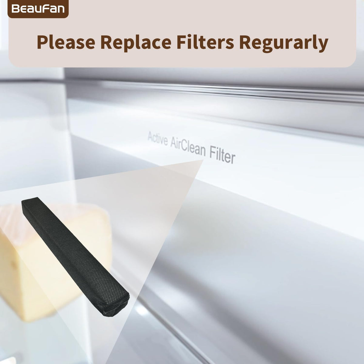 4 Pack Active Airclean Filter 7236280 Replacement for Miele Refrigerator (4 Count)