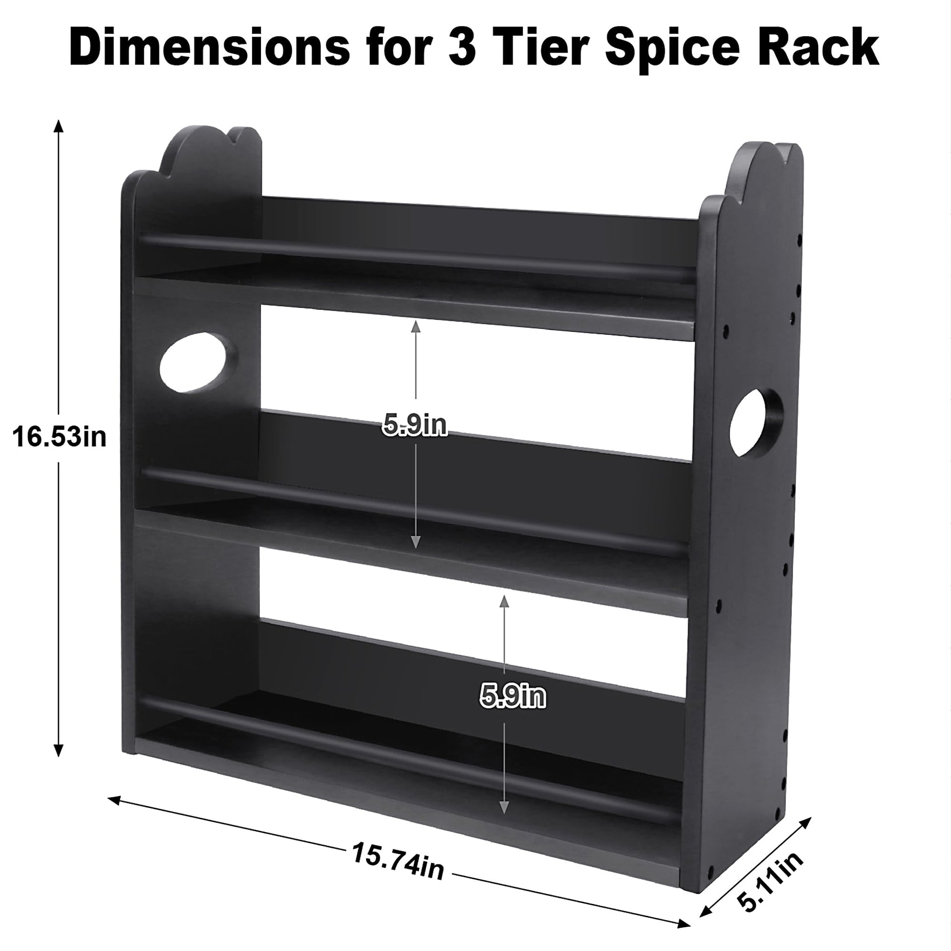 3 Tier Bamboo Spice Rack