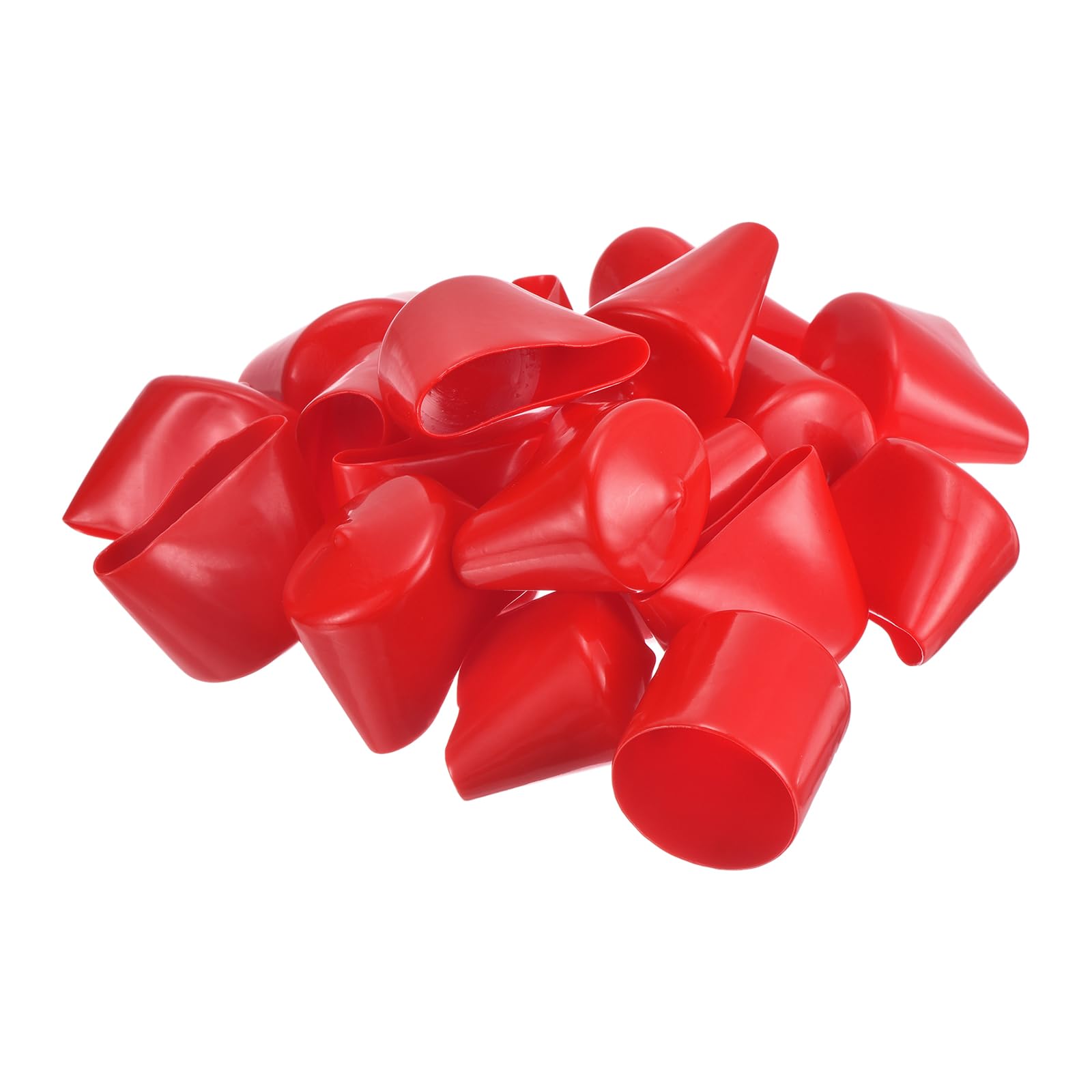 20pcs Rubber End Caps 40mm ID Vinyl Round Tube Bolt Cap Cover Thread Protectors Red