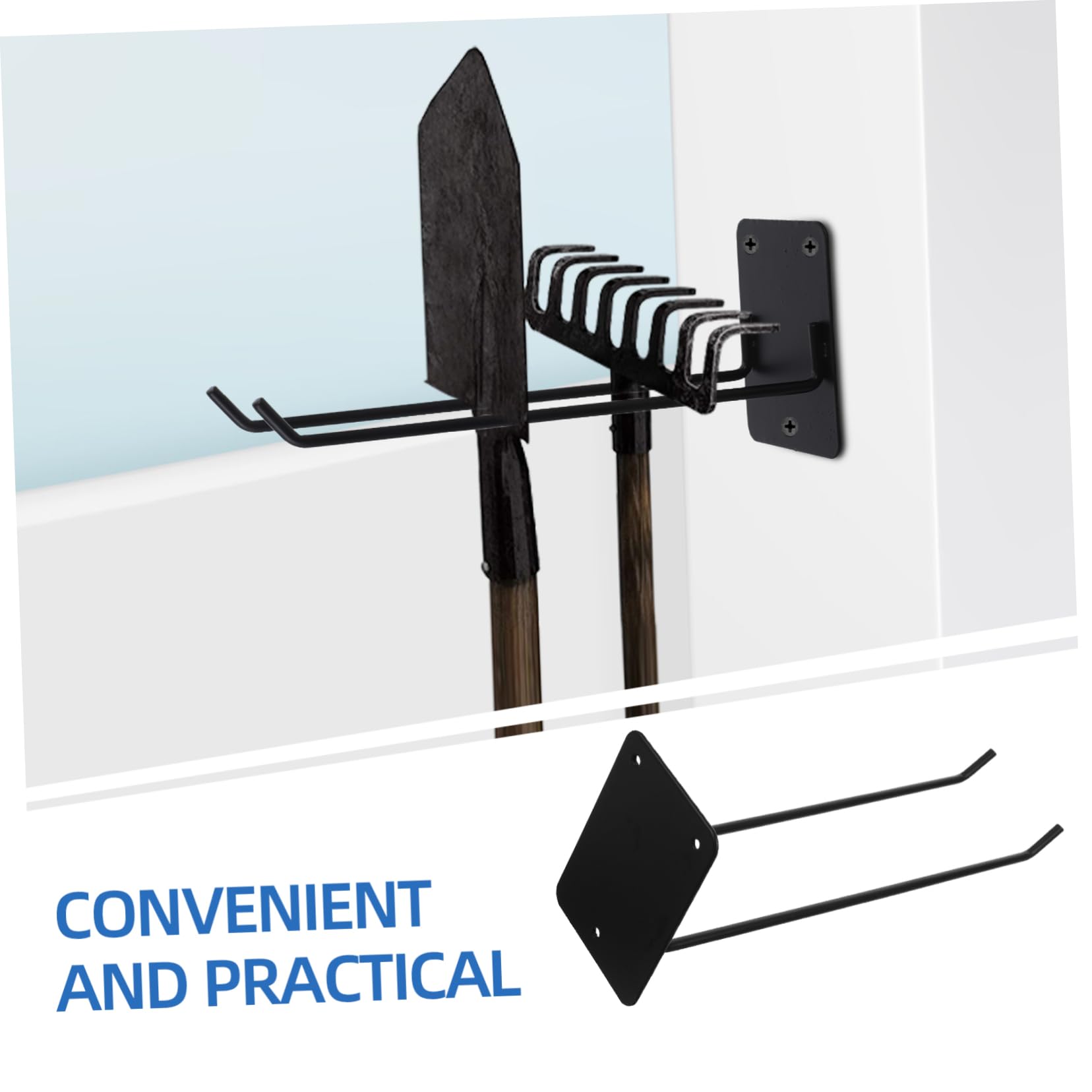 Wall Mounted Tool Holder Rack for Garden Equipment Sturdy Wall Storage Organizer for Brooms Rakes Hoses and Shovels for Garage Garden and Tool Room Use