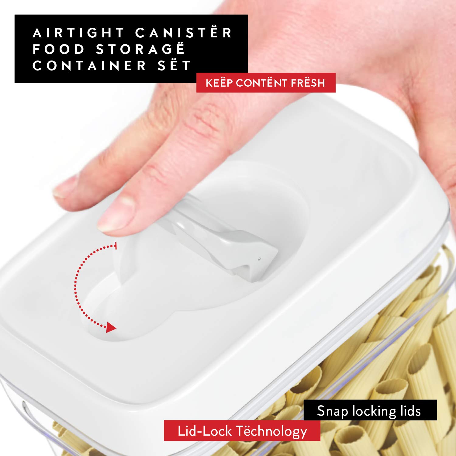 Airtight Food Storage Containers with White Lids (6 Count)