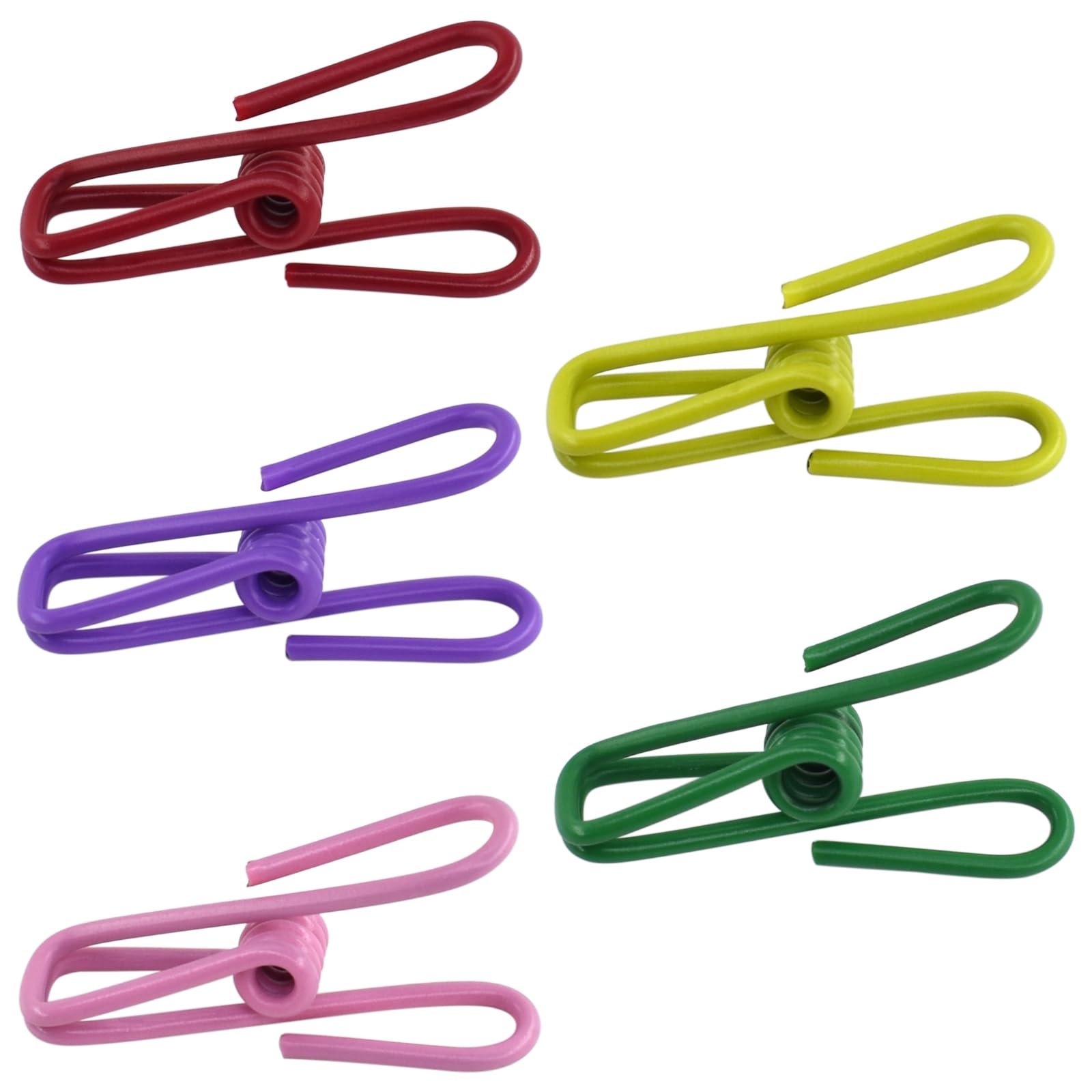 50 Packs Steel Wire Clips Vinyl Plastic Coated Multi (50 Count)