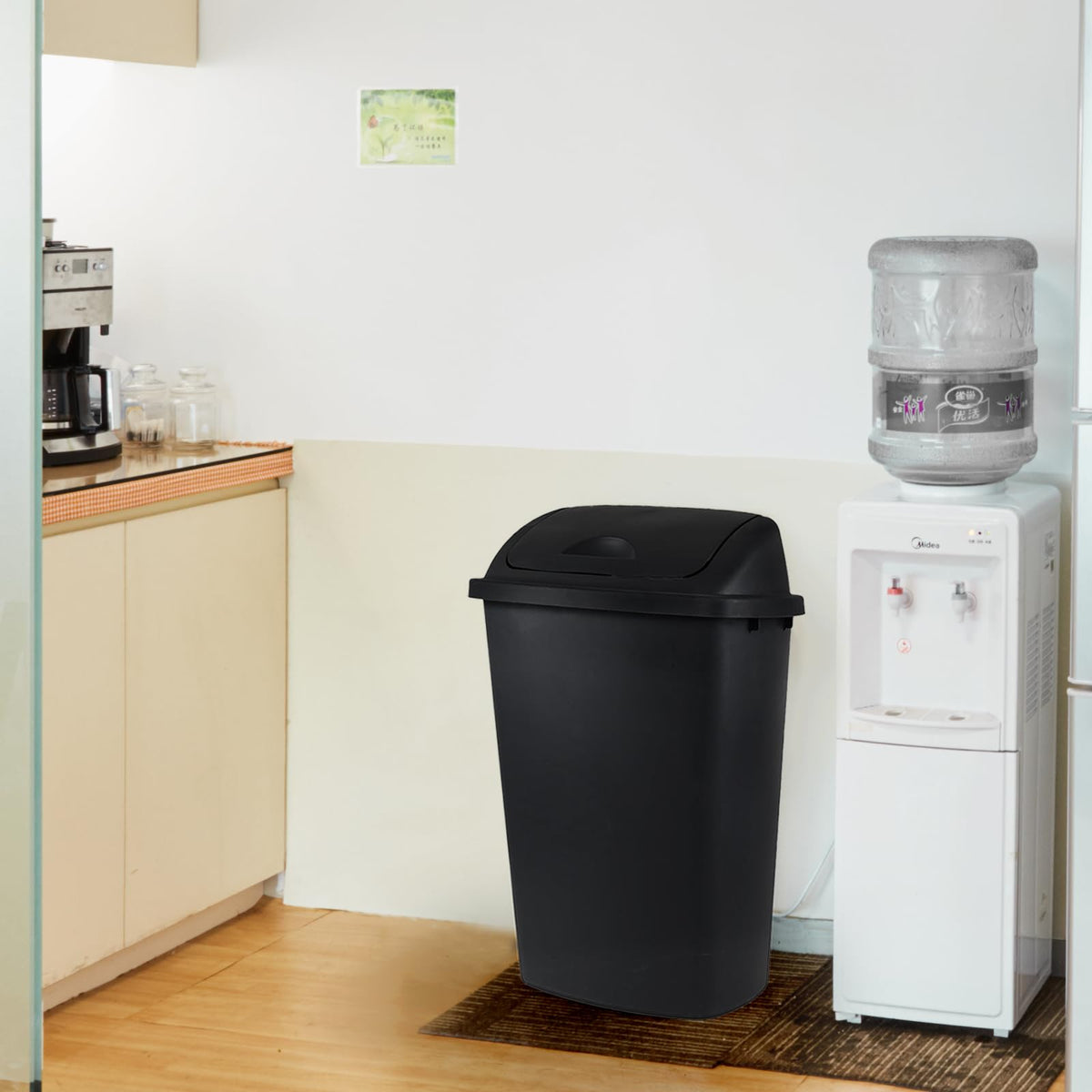 13 Gallon 50 L Swing Lid Tall Kitchen Trash Can (4 Count)