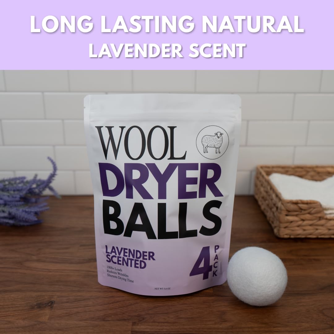 Lavender Scented Wool Dryer Balls (6 Count)