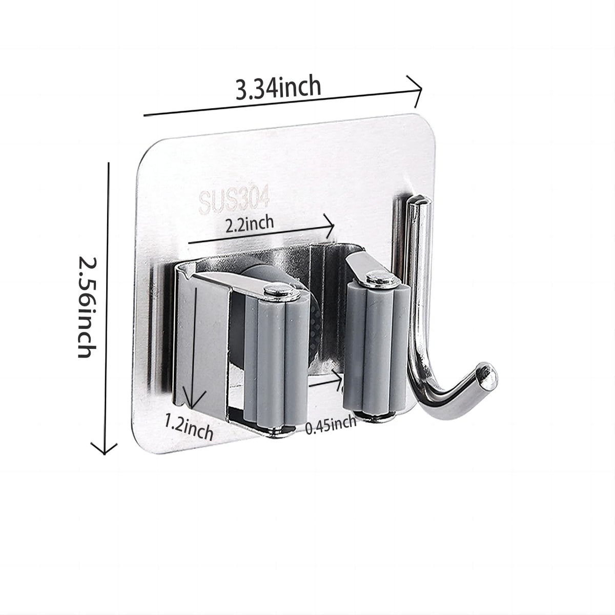 3pcs Punch Free Broom and Mop Holder No Drilling Wall Mount Self Strong Adhesive Holder Tool with Hook Multi (3 Count)