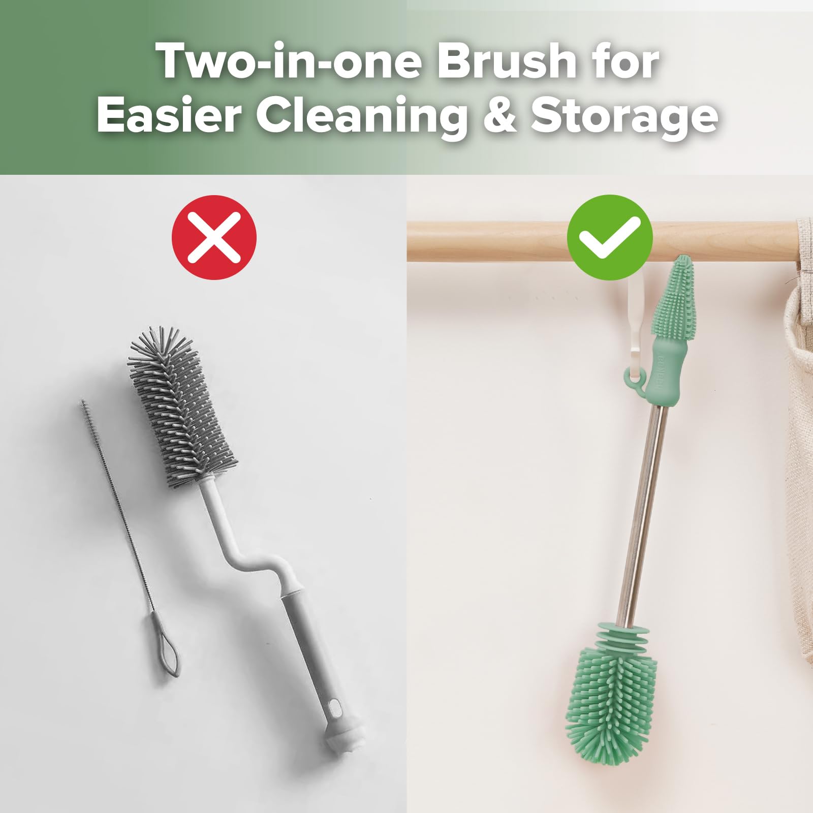 Silicone Cleaning Brush for Baby Bottles and Crevices