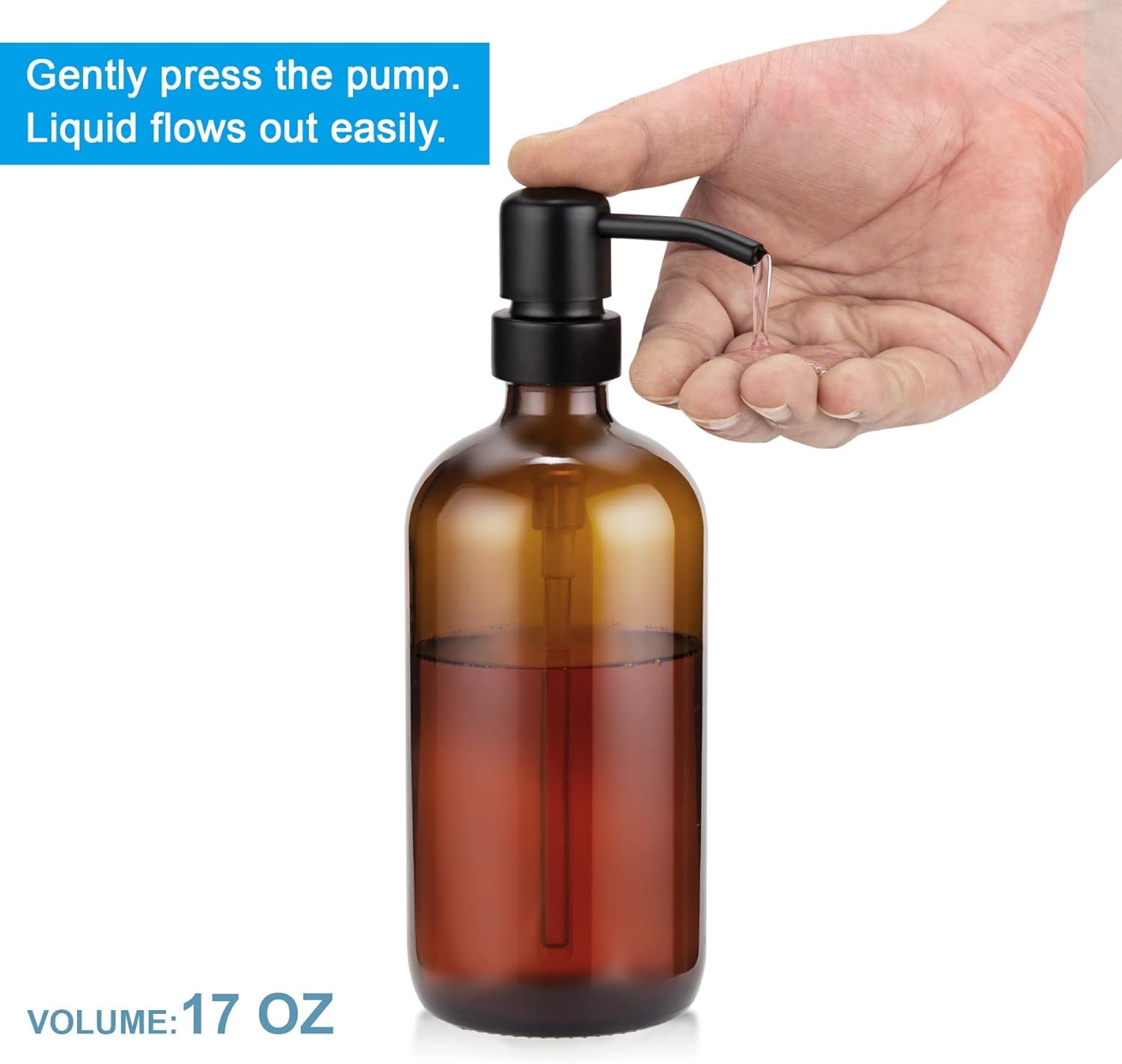 Amber Glass Soap Dispenser (2 Count)