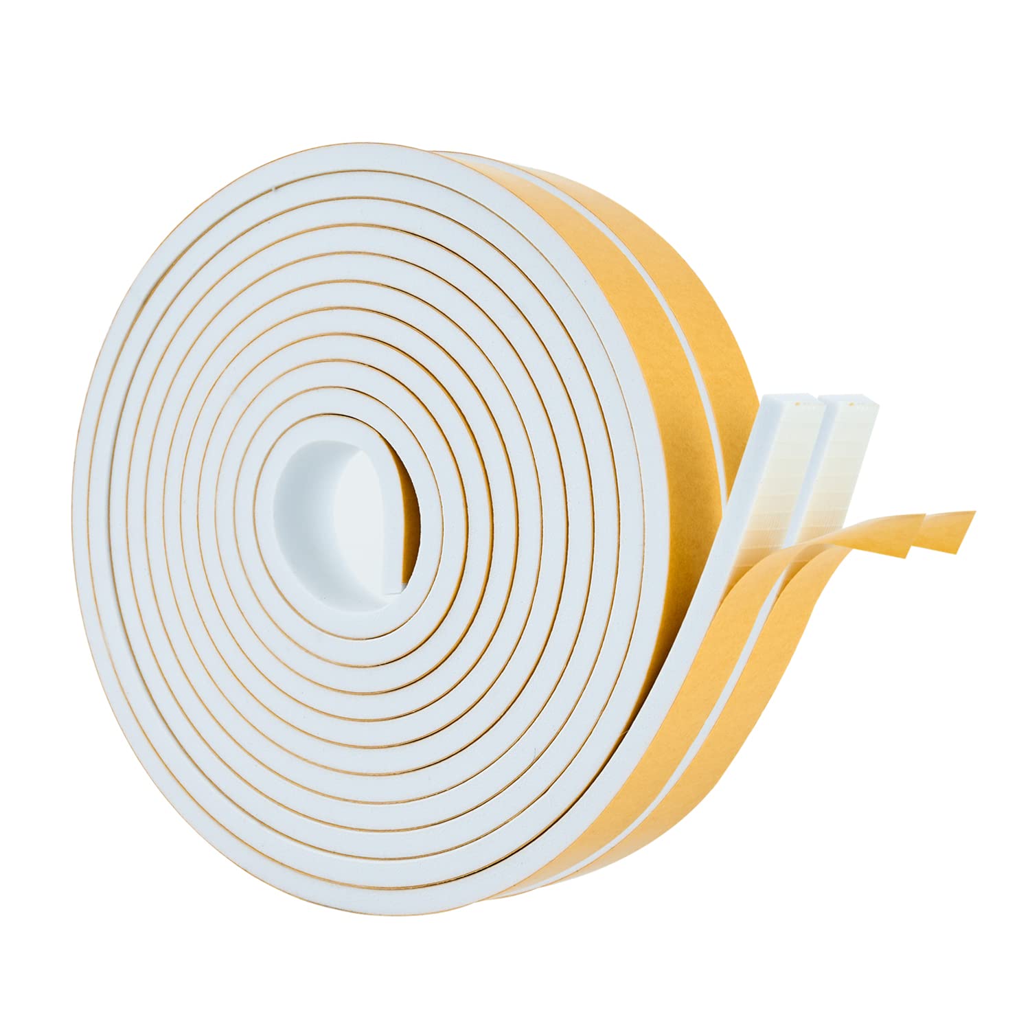 High Density Foam Weather Stripping Door Seal Strip Insulation Tape Roll for Insulating Door Frame (30 Foot)