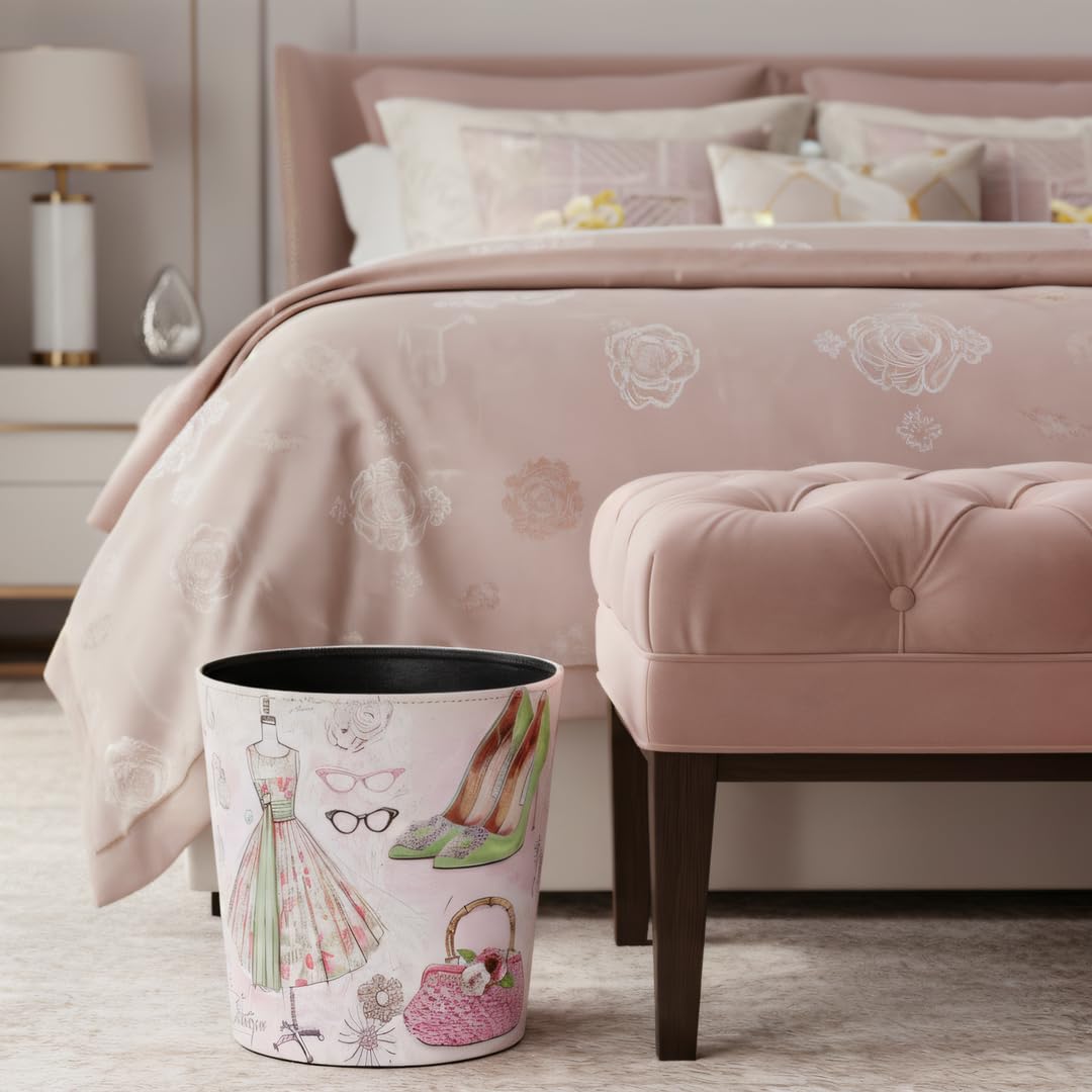 PU Leather Small Trash Can Wastebasket