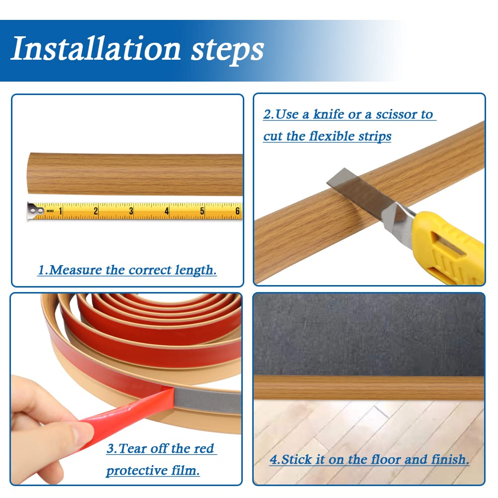 Carpet Transition Strip Self Adhesive Floor Transition Strip (10 Foot)