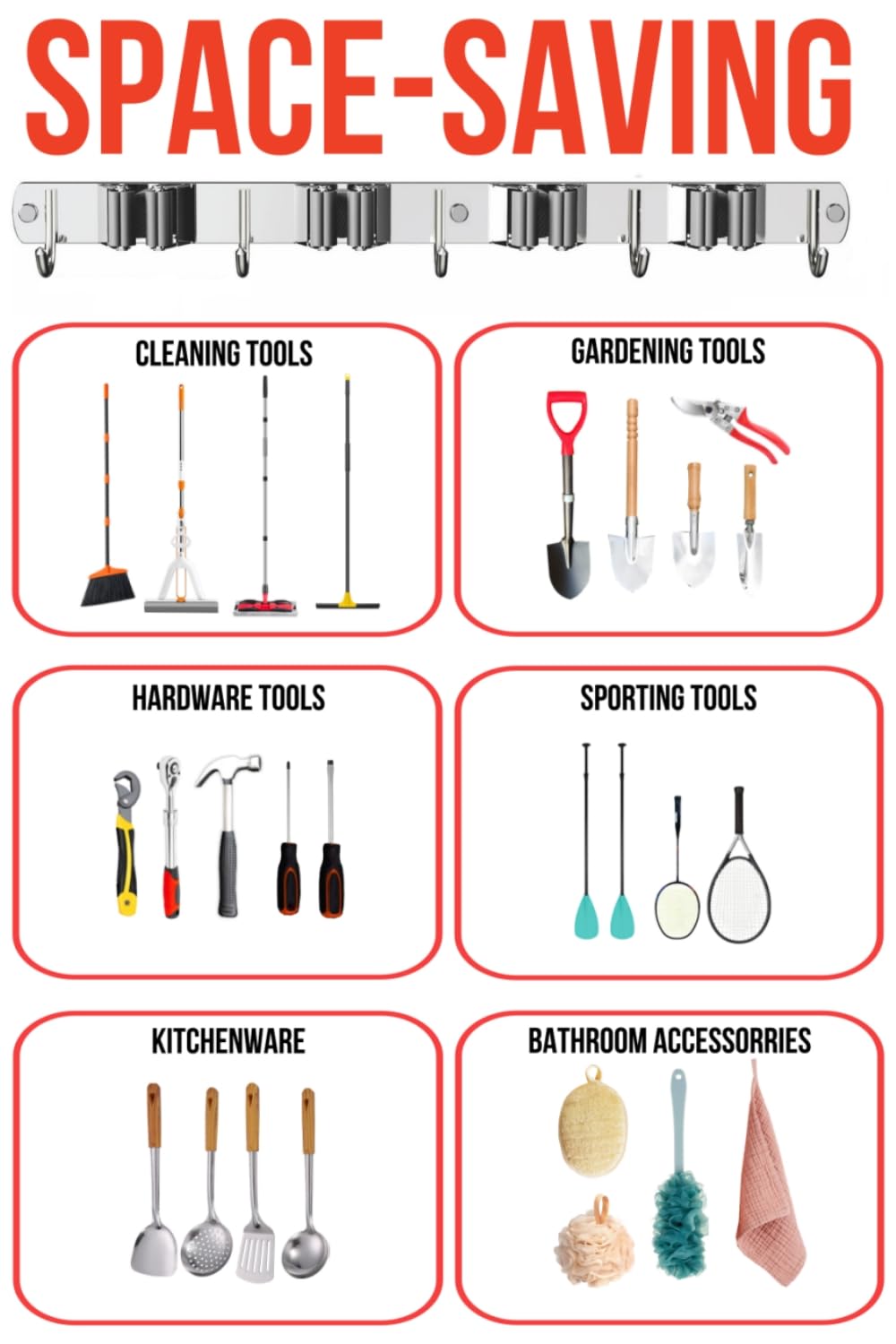 Mop and Broom Holder Wall Mount