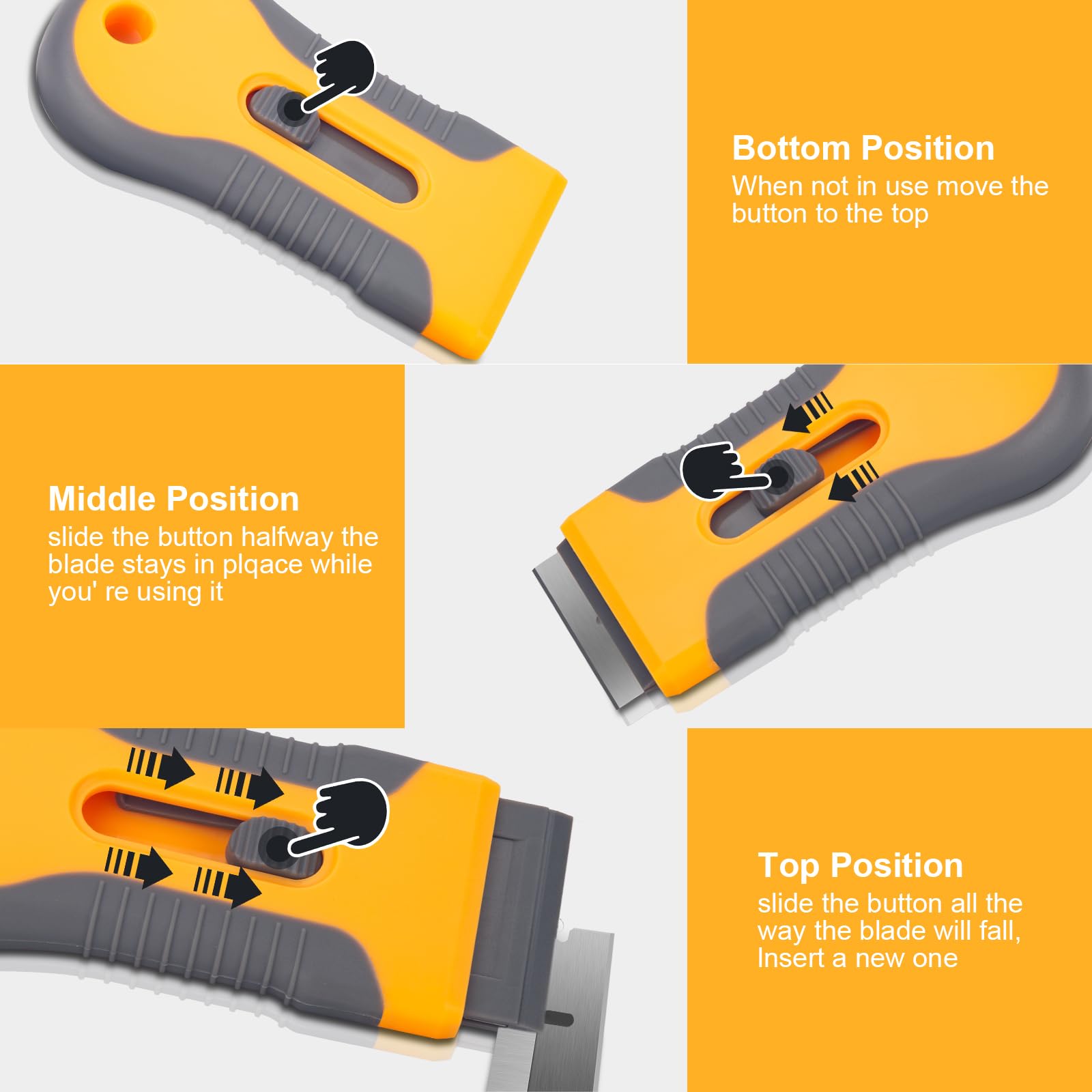 Razor Blade Scraper Tool with 15pcs Extra Blades