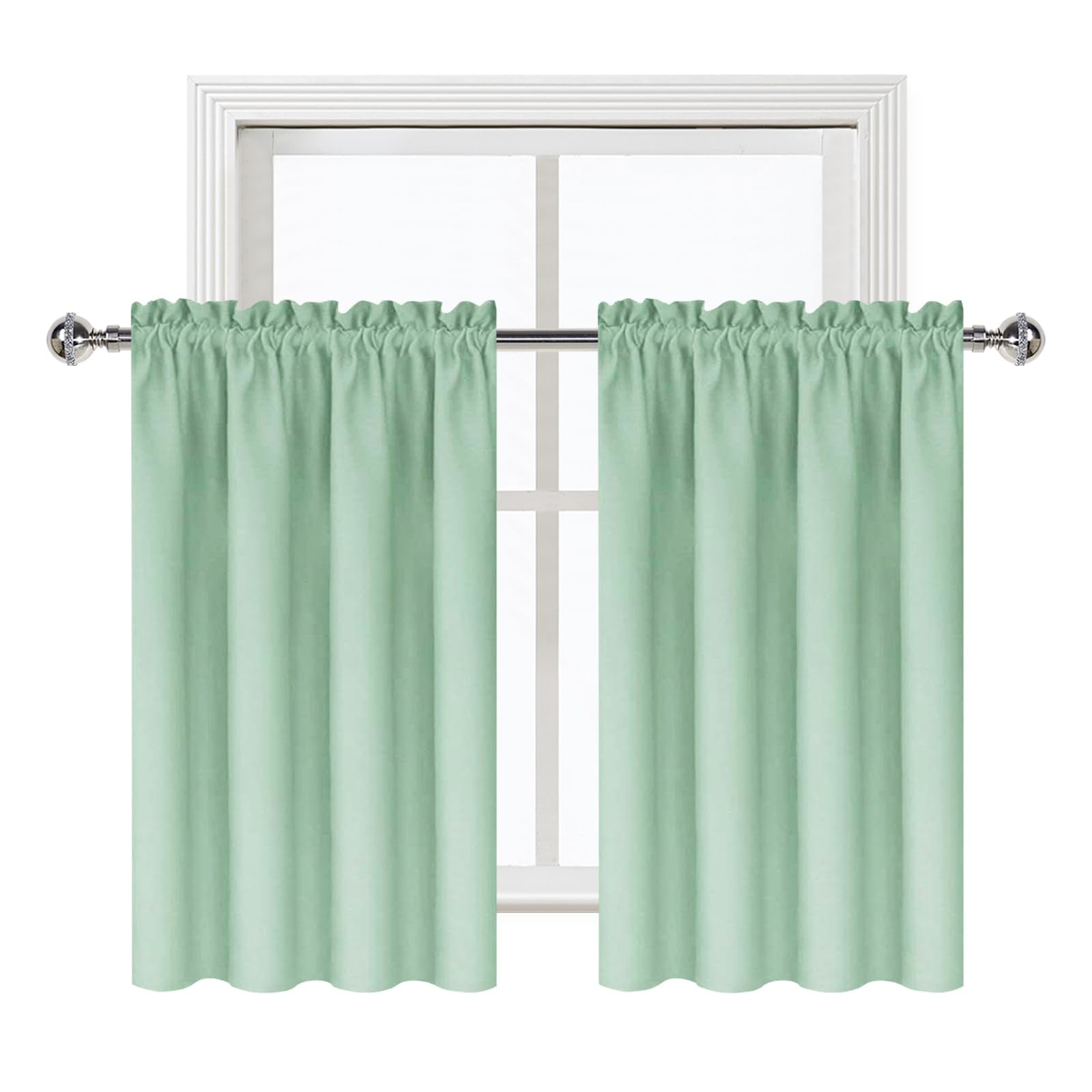 Short Blackout Curtains 42 x 36 Inch Long for Kitchen RV Bunk 2 Panels (2 Count)