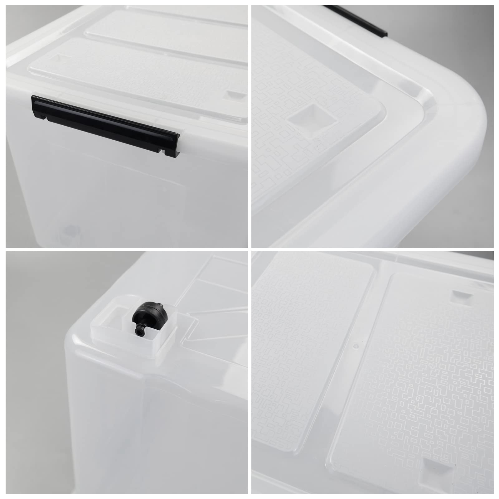 70L Plastic Storage Bins With Wheels and Latching Lids (4 Count)
