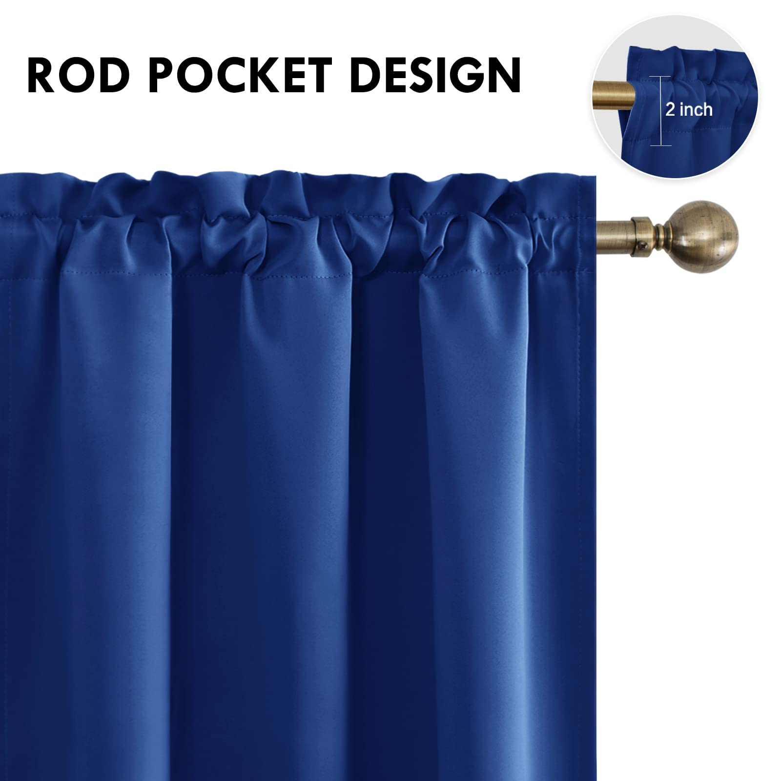 Blackout Curtains for Bedroom Living Room 38 x 45 Inch Long 2 Panels (2 Count)