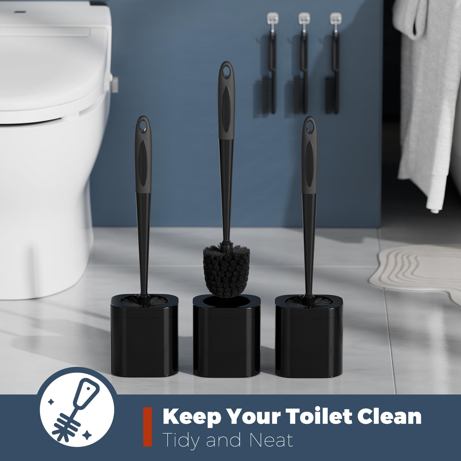 Toilet Brush and Holder Set (3 Count)